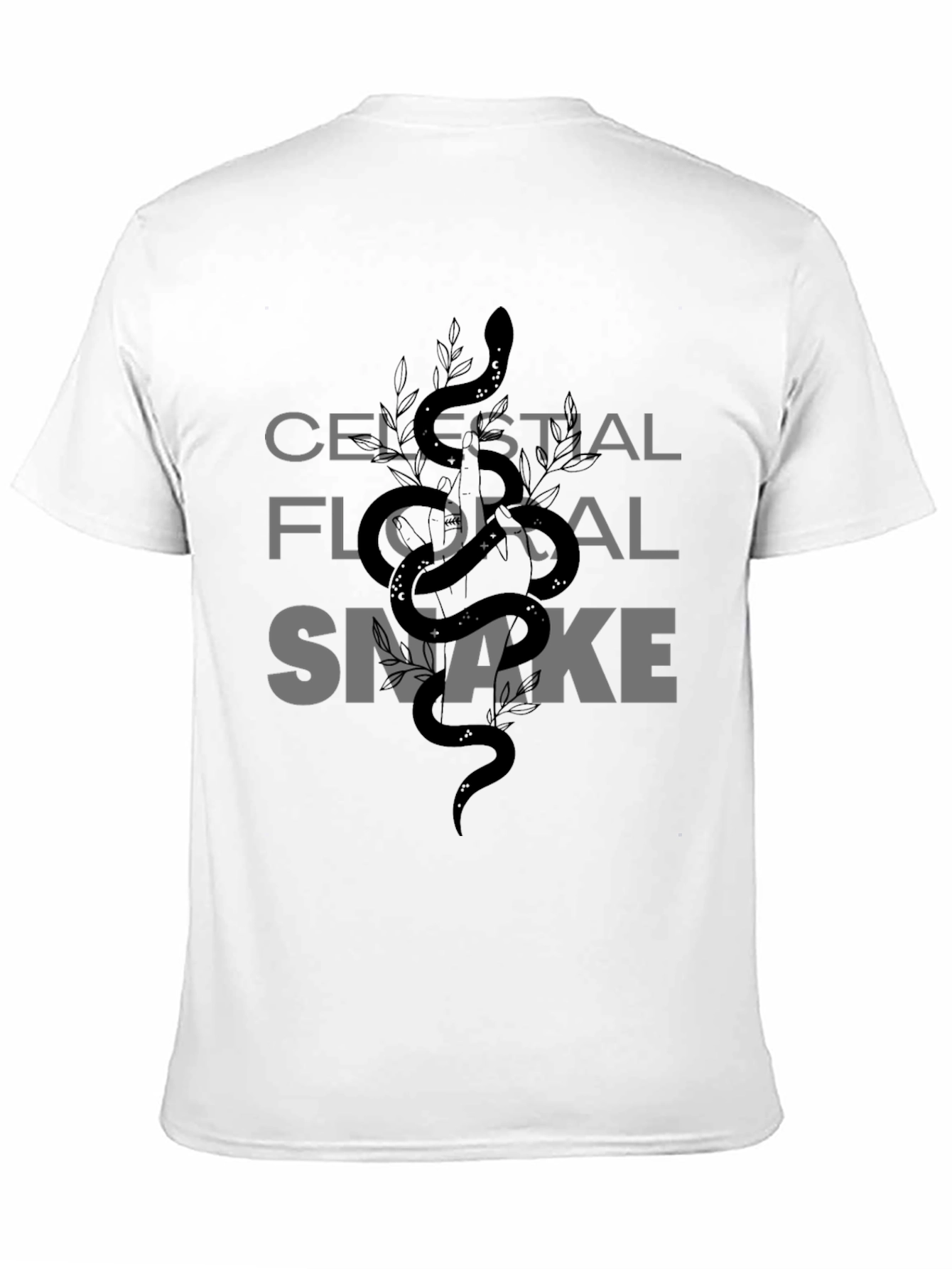 Celestial Floral Snake Graphic Tee