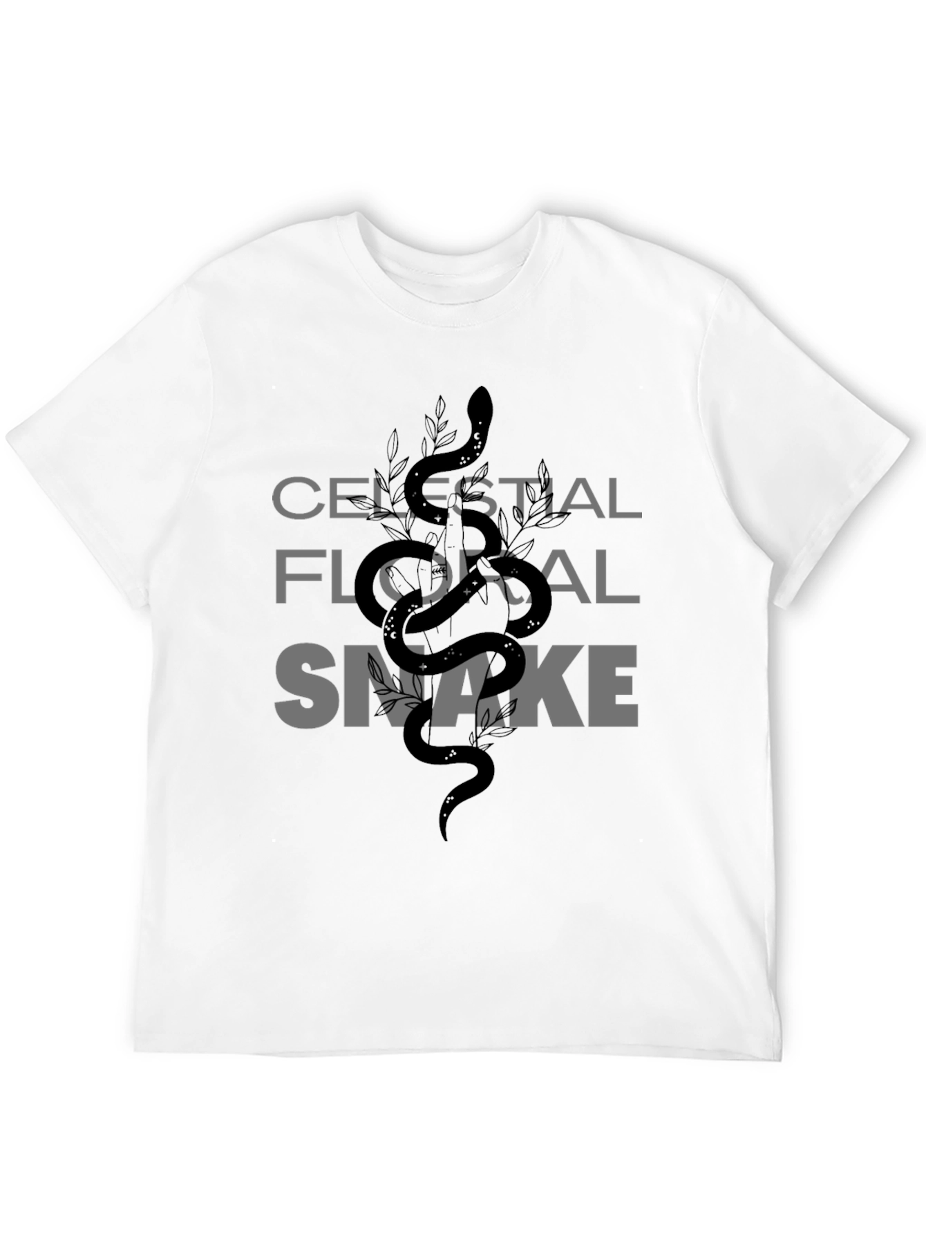 Celestial Floral Snake Graphic Tee