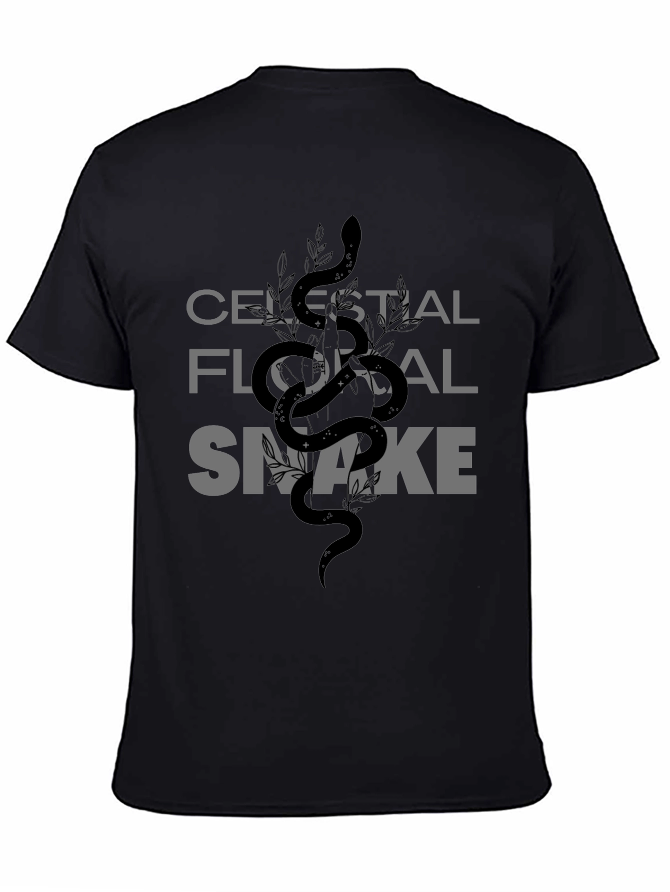 Celestial Floral Snake Graphic Tee