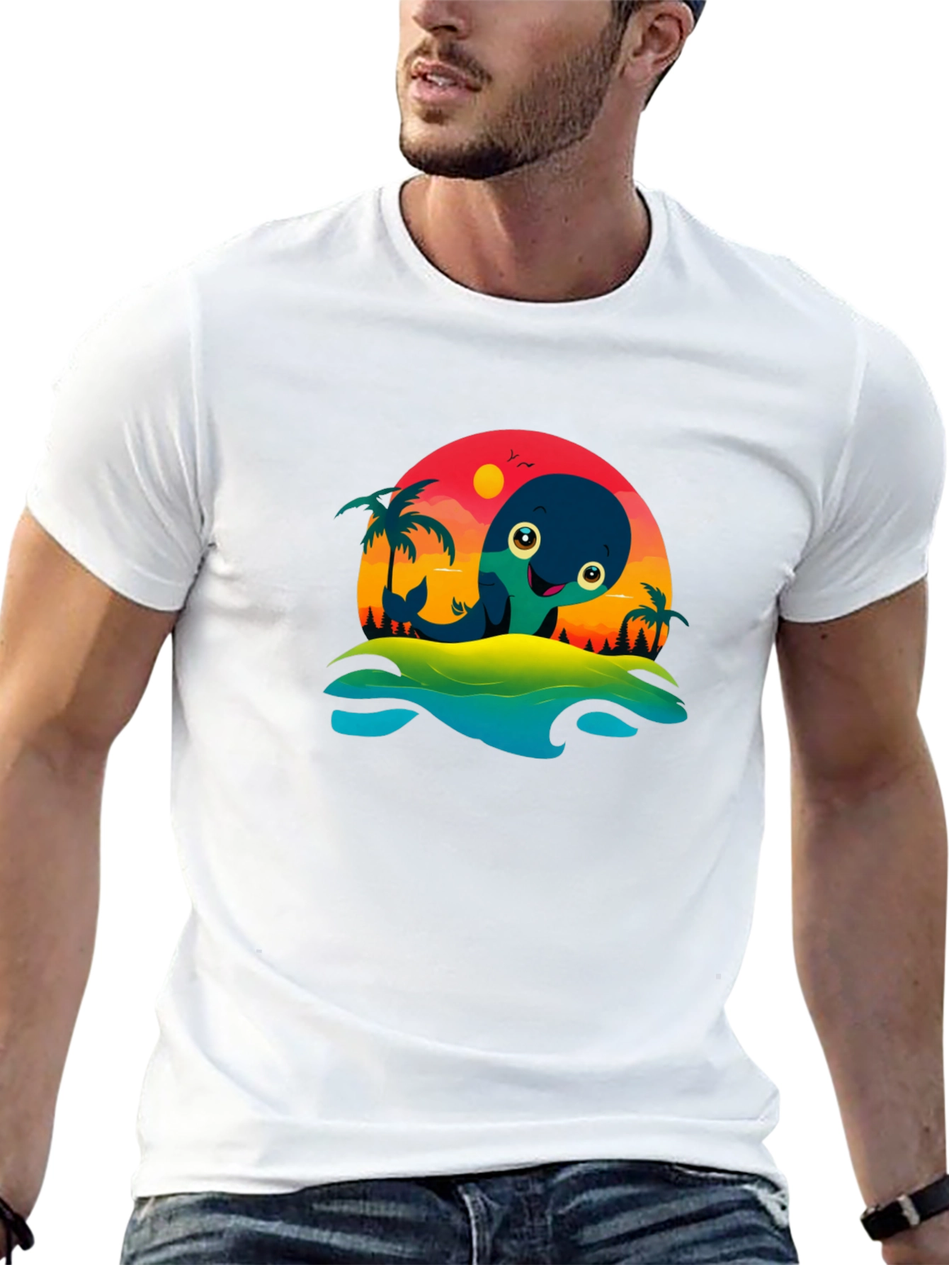Whimsical Whale Graphic T-Shirt