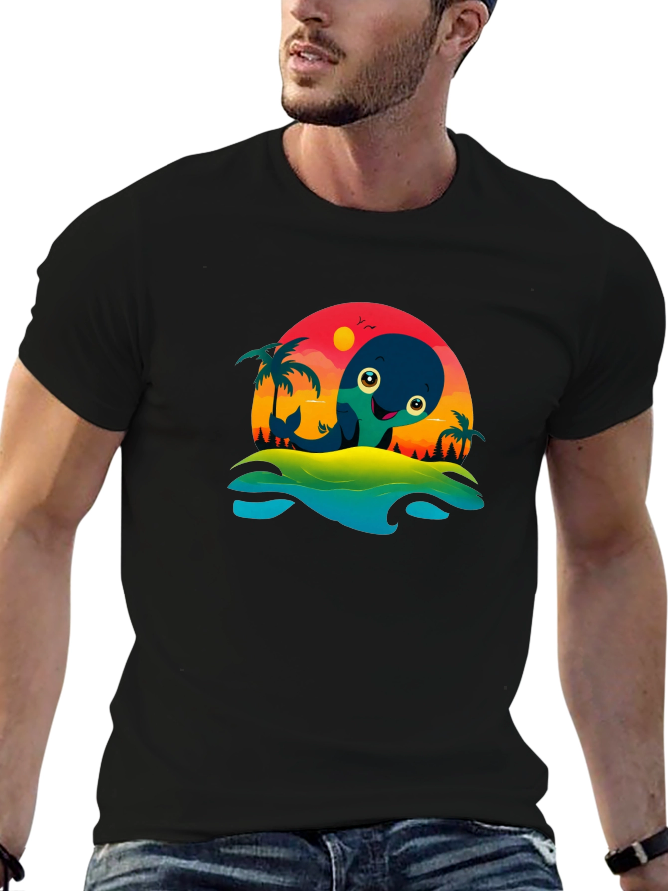 Whimsical Whale Graphic T-Shirt