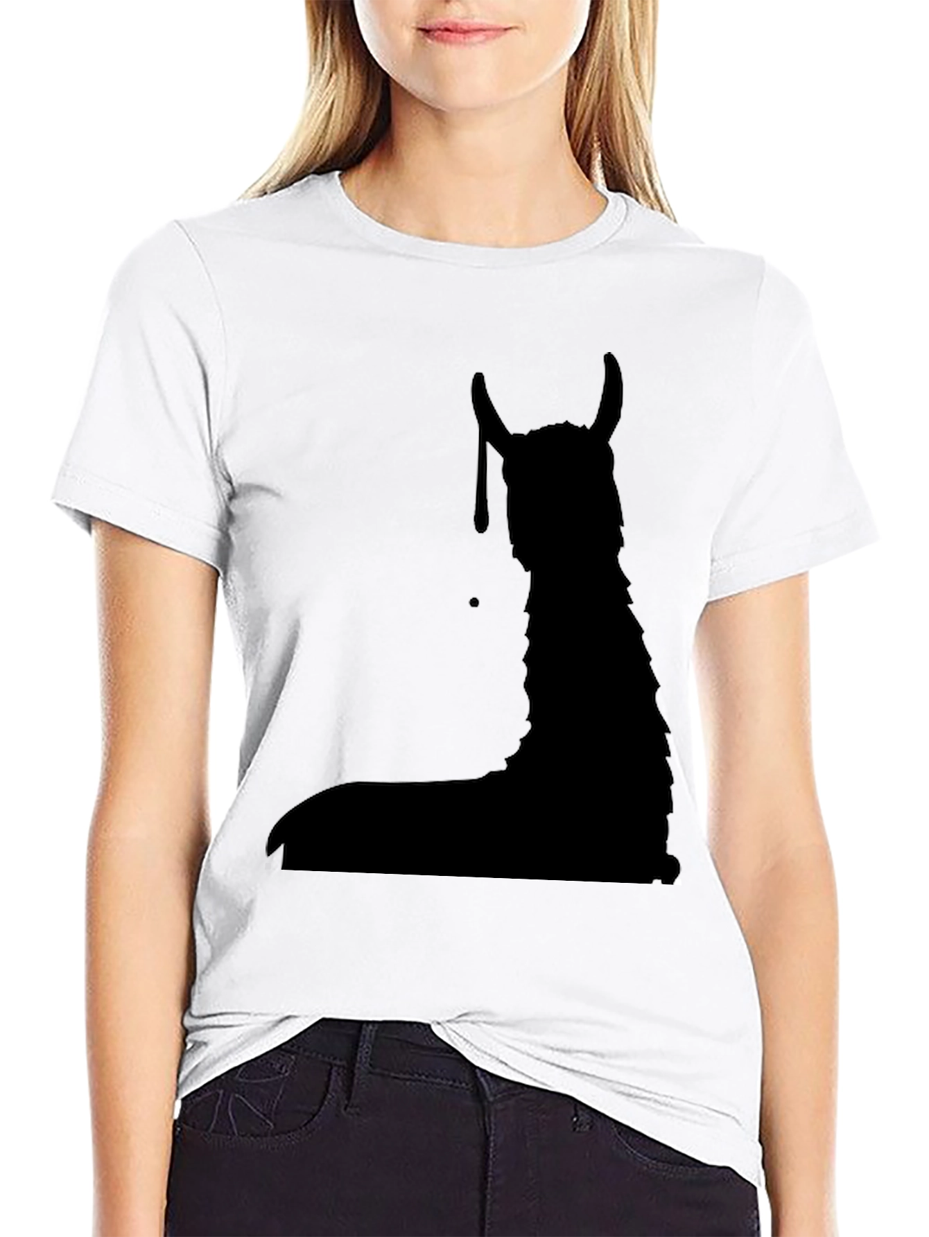 Llama Silhouette Black Graphic Tee