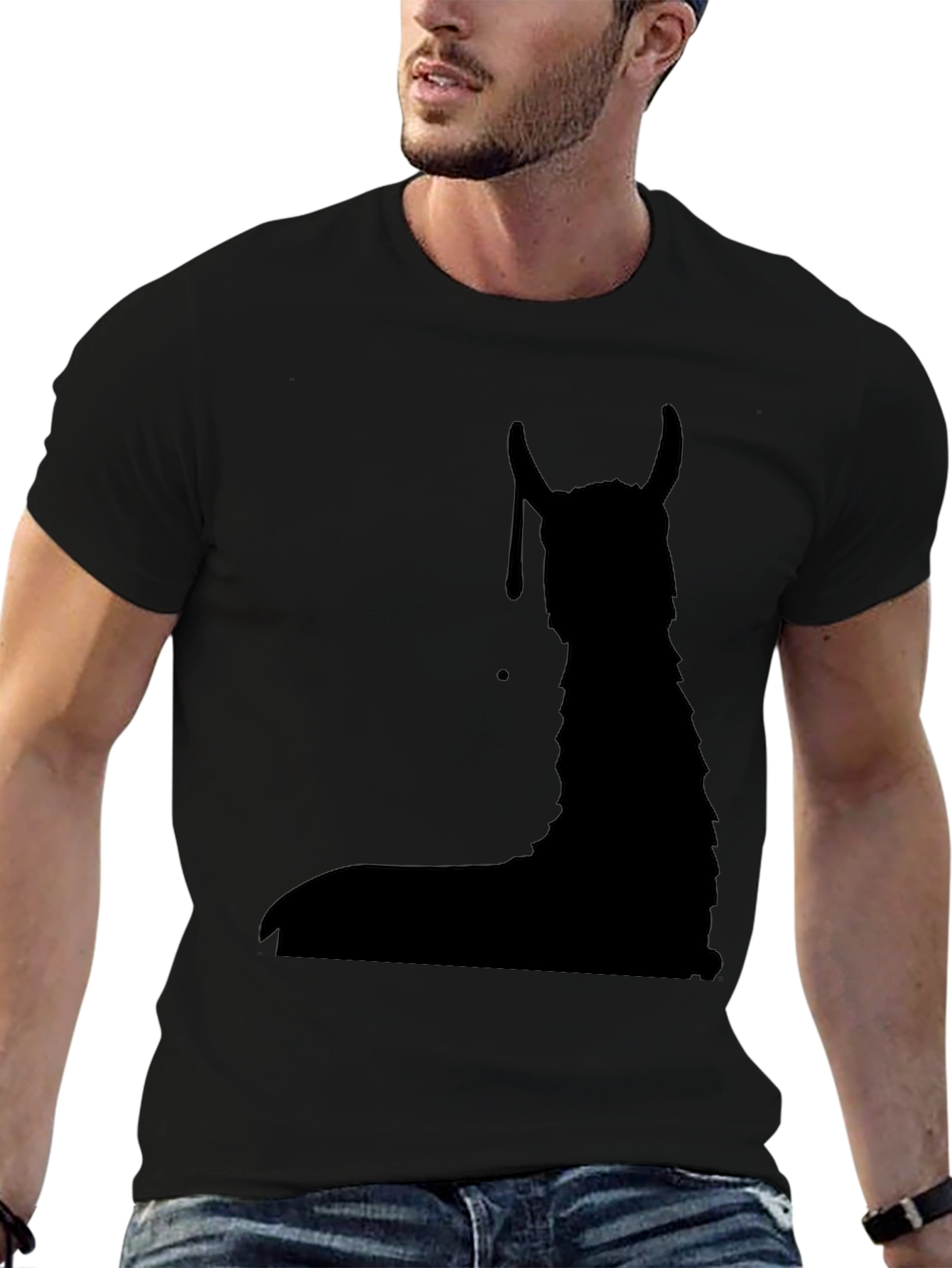 Llama Silhouette Black Graphic Tee
