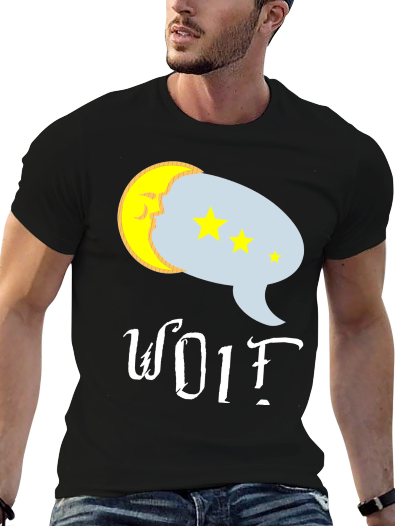 Wolf Dream T-Shirt - Moon & Star Design Tee