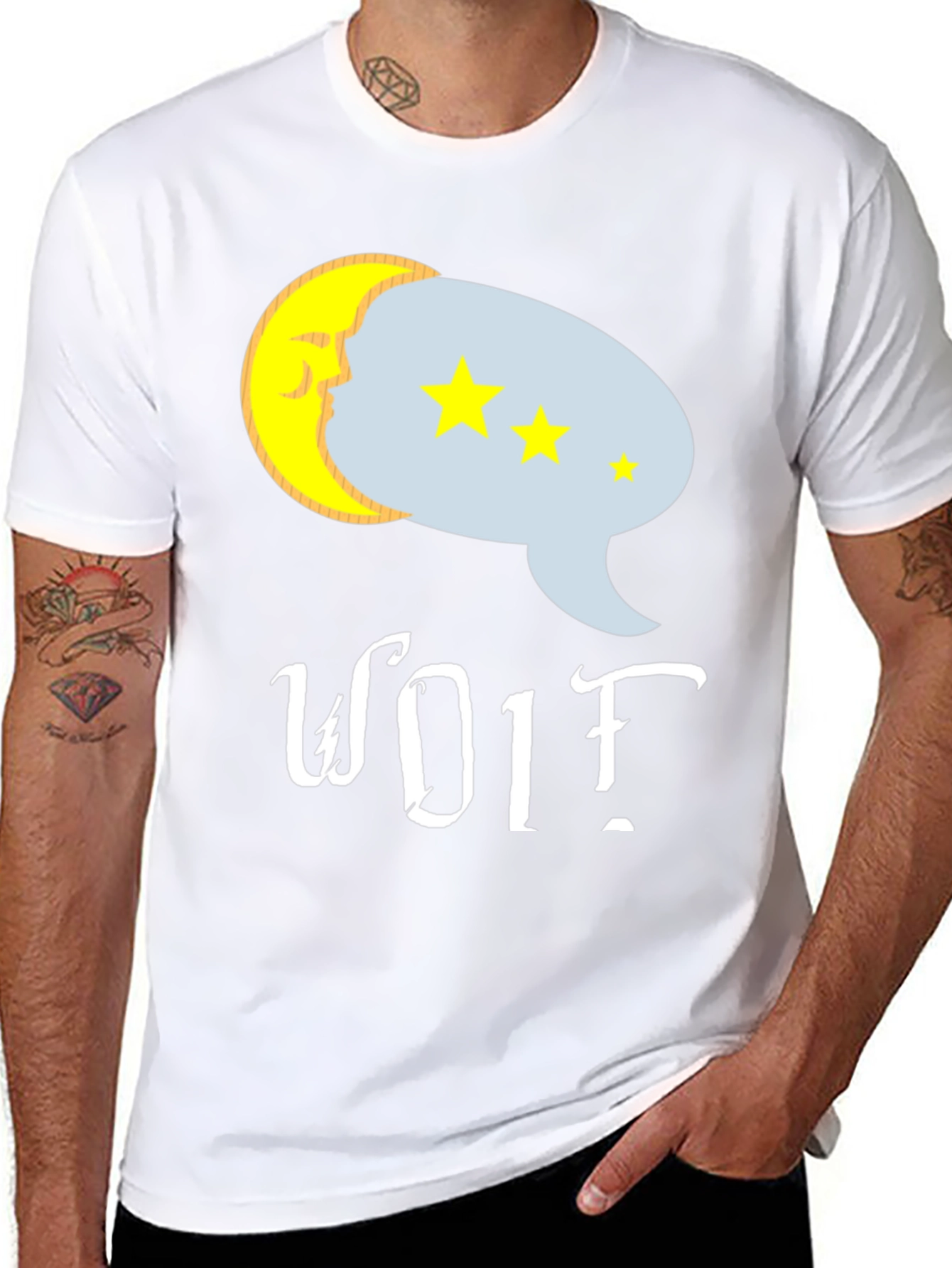 Wolf Dream T-Shirt - Moon & Star Design Tee