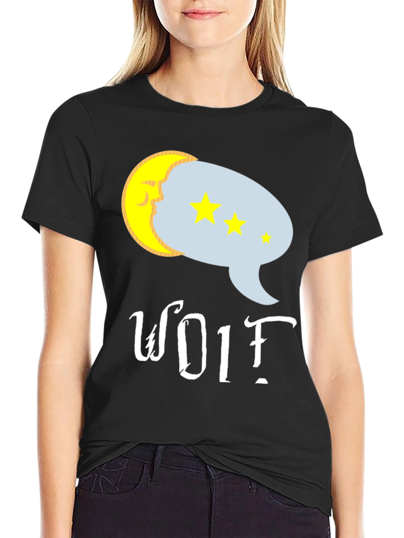 Wolf Dream T-Shirt - Moon & Star Design Tee