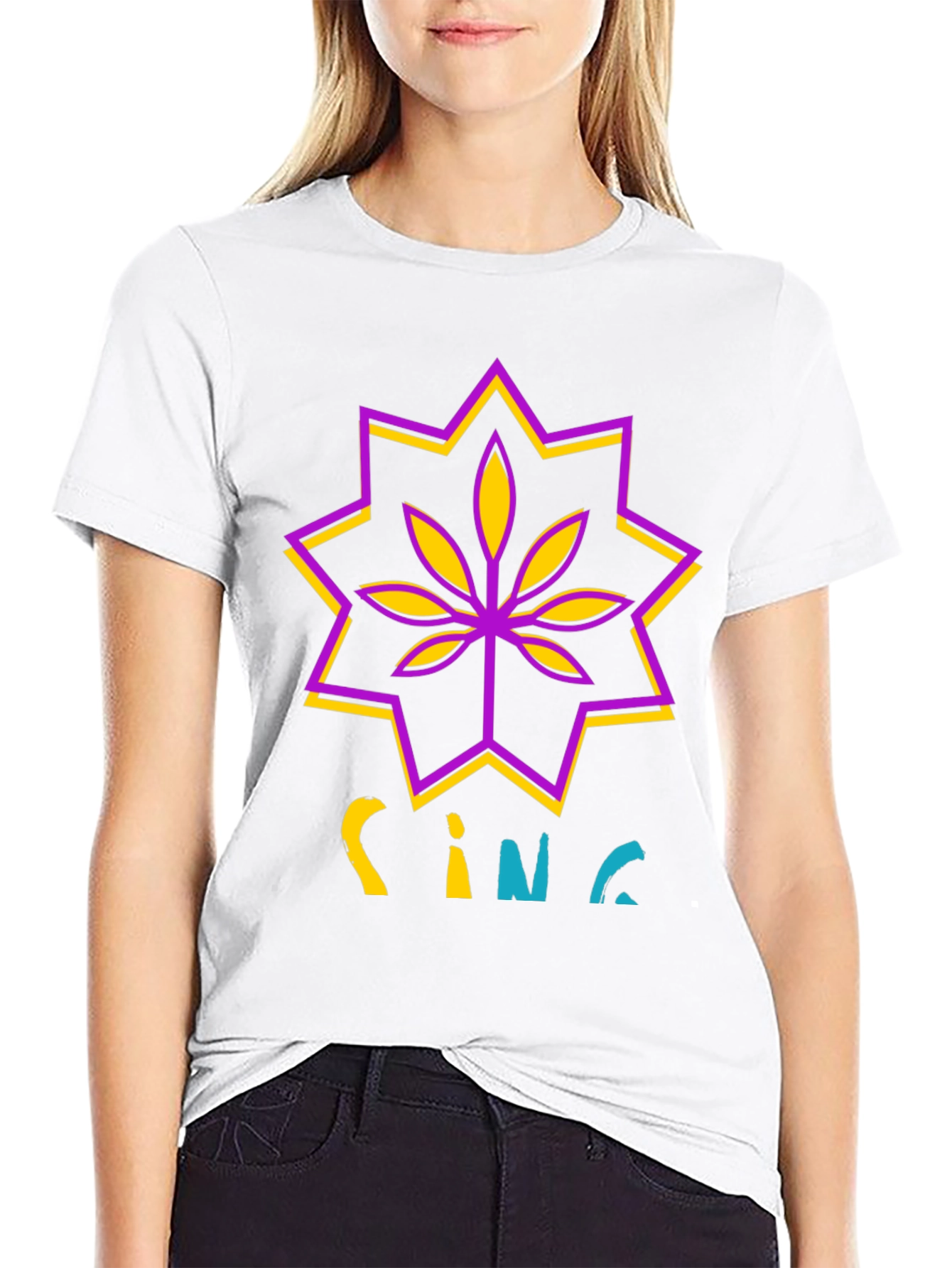 Stylish Black T-Shirt with Cannabis-Inspired Graphic Print