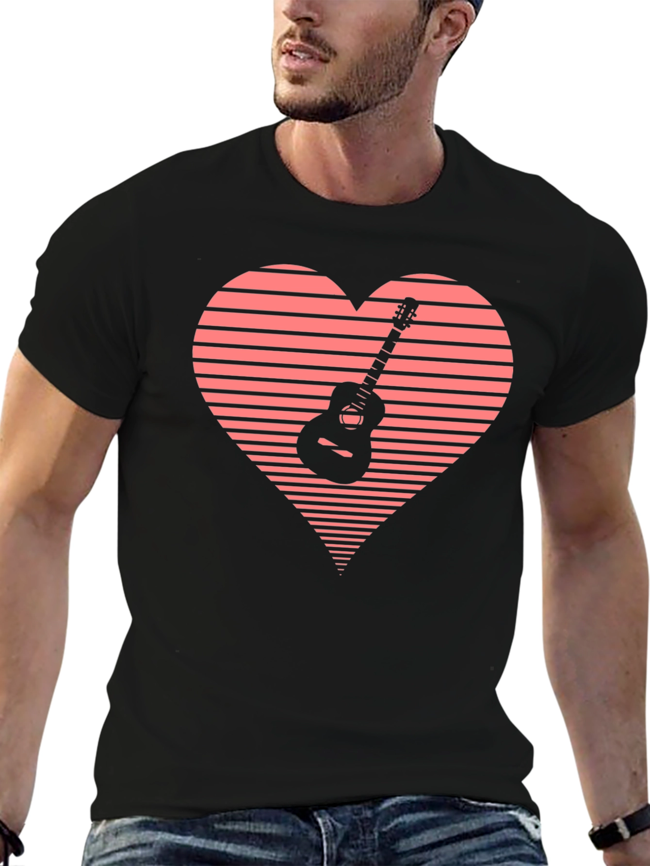 Guitar Heartbeat T-Shirt - Music Lover Tee