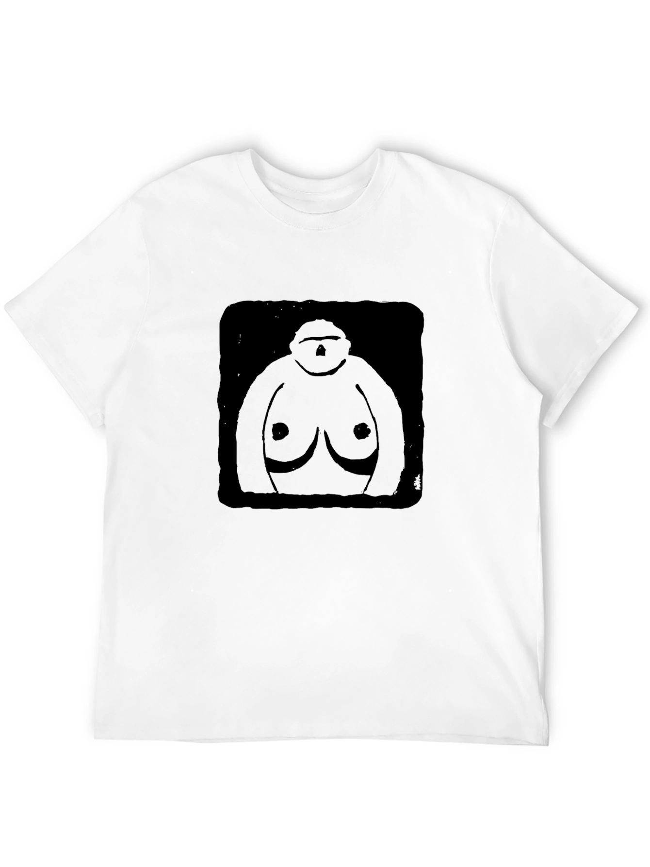 Black Graphic T-Shirt - Abstract Figure Design