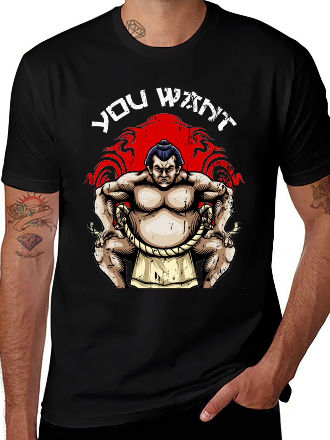 Sumo Wrestler Graphic T-Shirt - You Want!