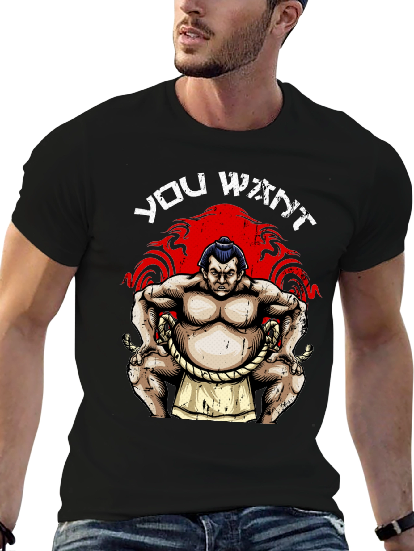 Sumo Wrestler Graphic T-Shirt - You Want!