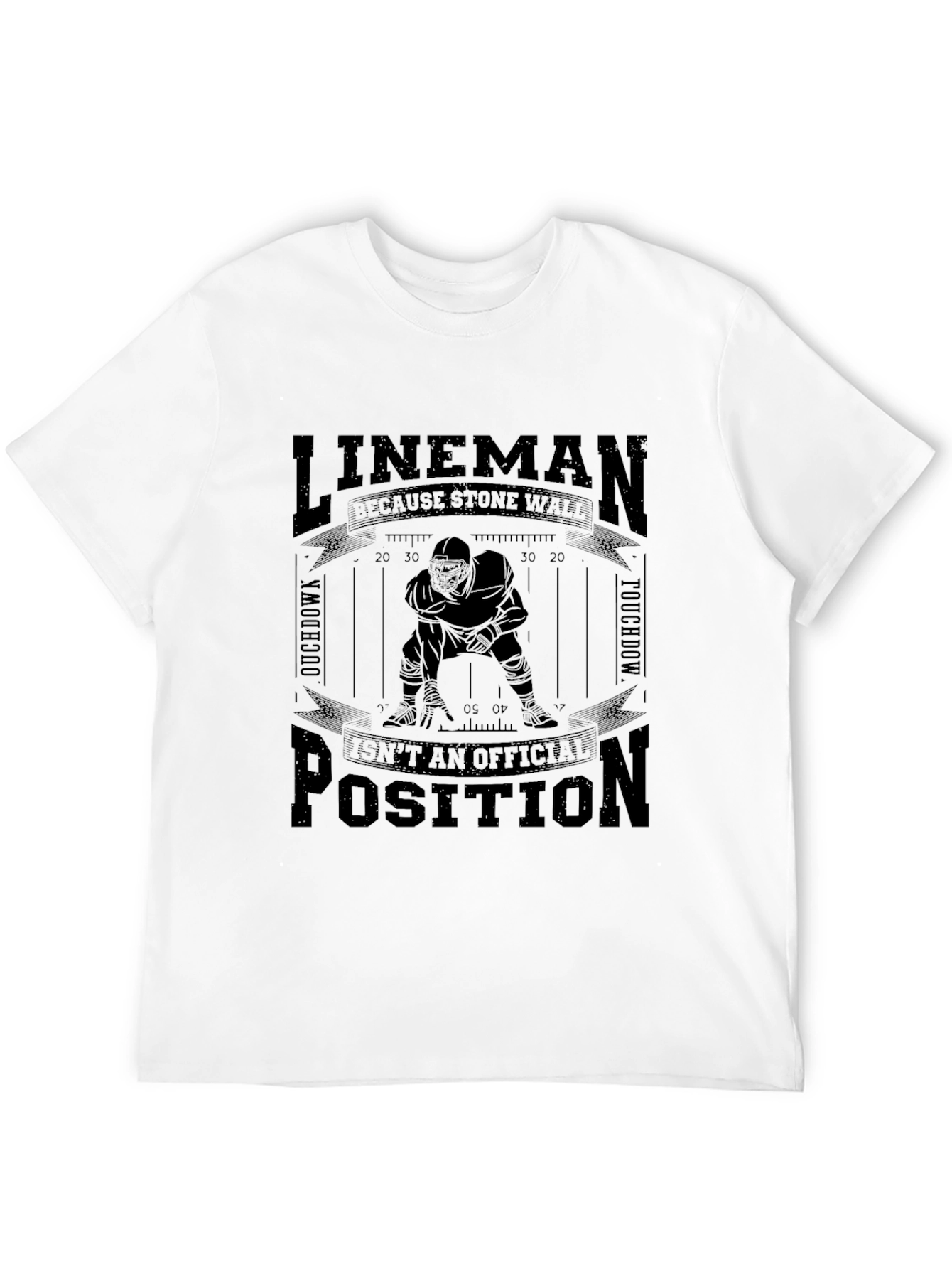 Lineman Stone Wall Football T-Shirt