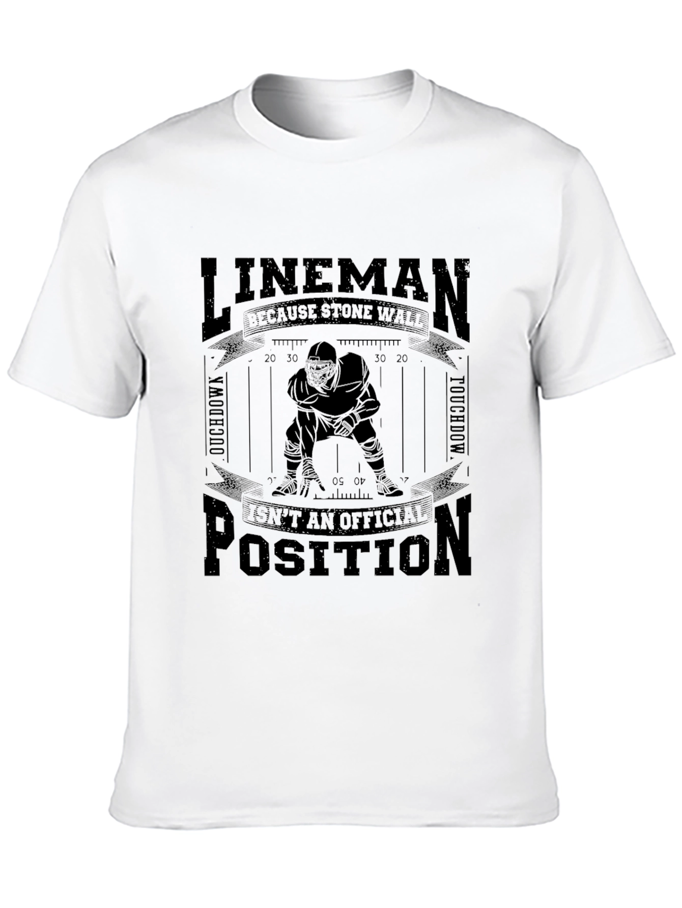 Lineman Stone Wall Football T-Shirt