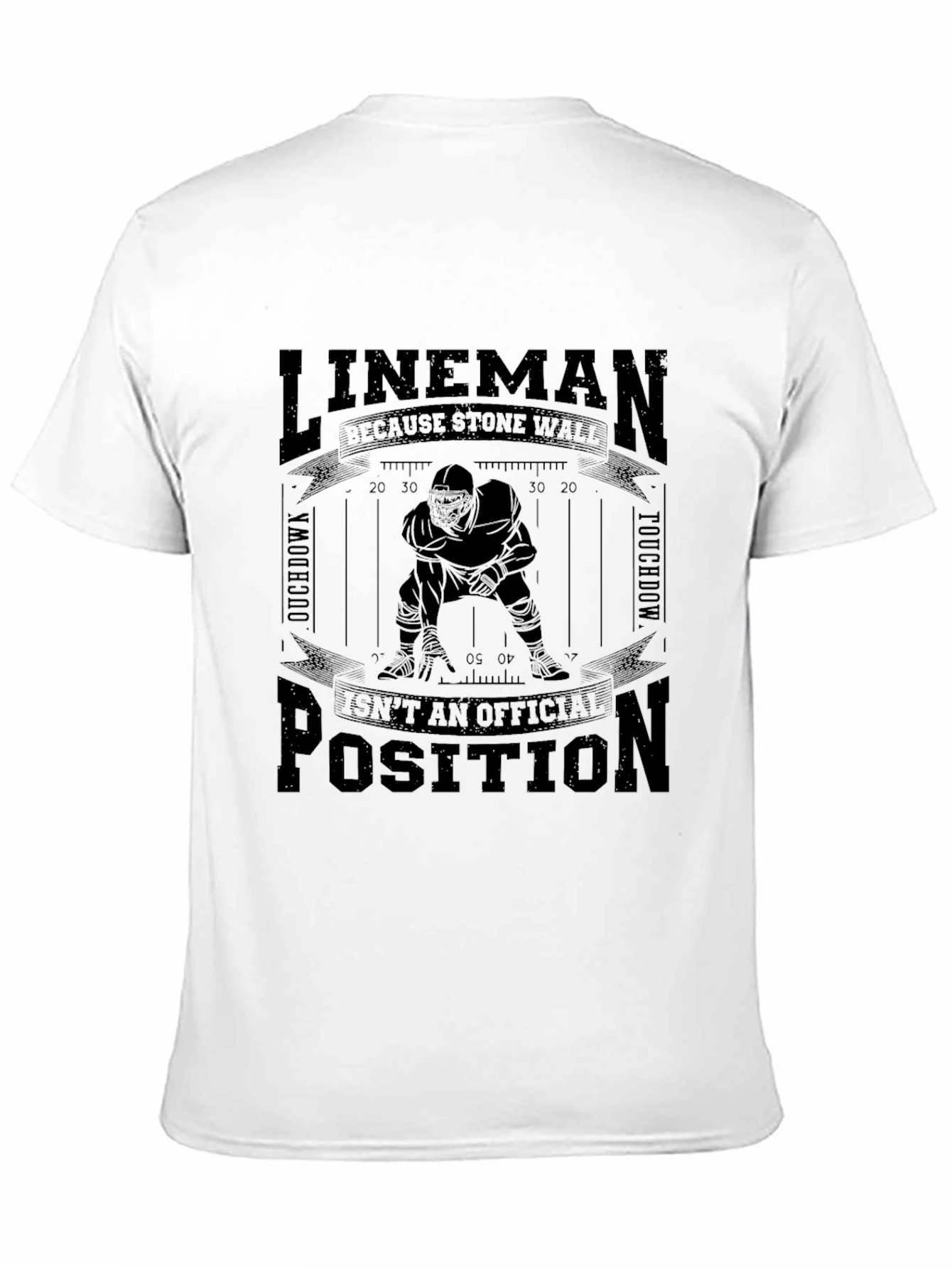 Lineman Stone Wall Football T-Shirt