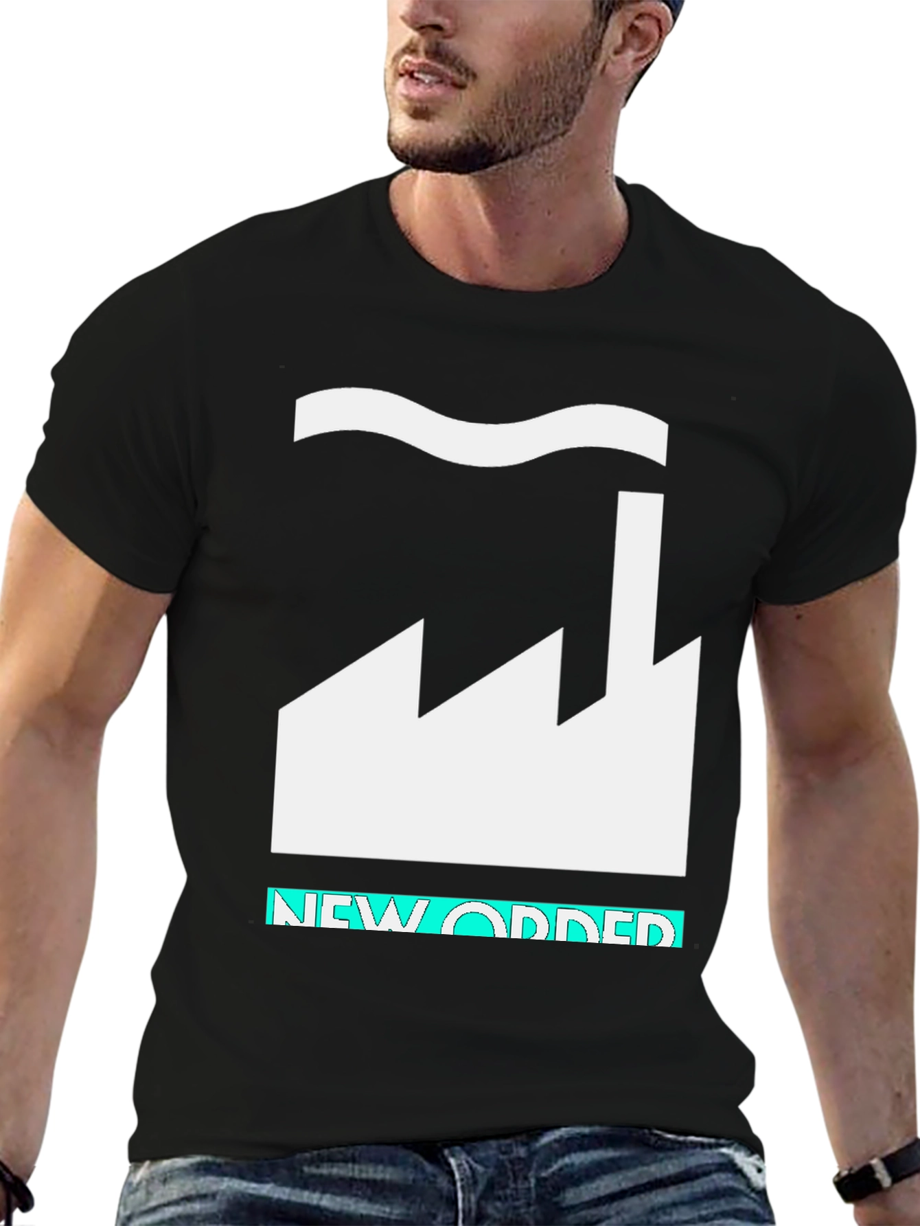 New Order Factory Black T-Shirt Graphic Tee