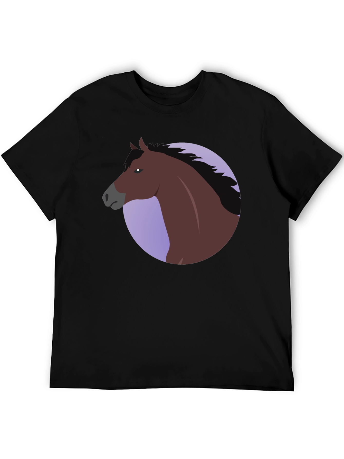 Horse Graphic T-Shirt - Black Cotton Blend