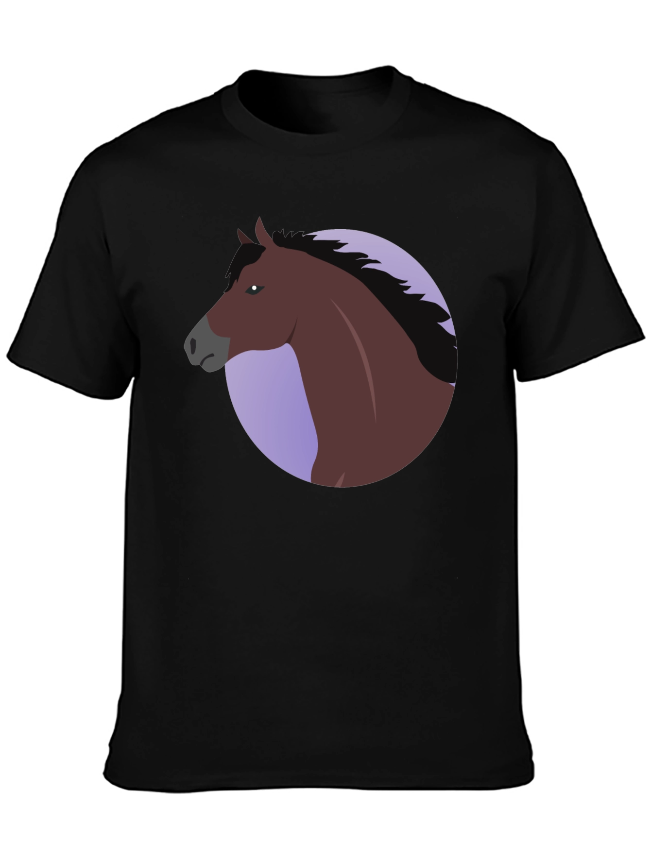 Horse Graphic T-Shirt - Black Cotton Blend