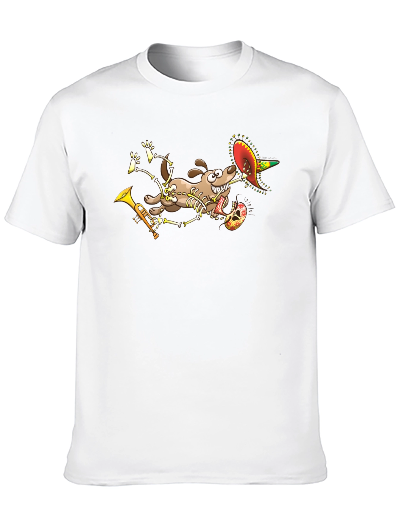 Skeleton Dog Sombrero T-Shirt