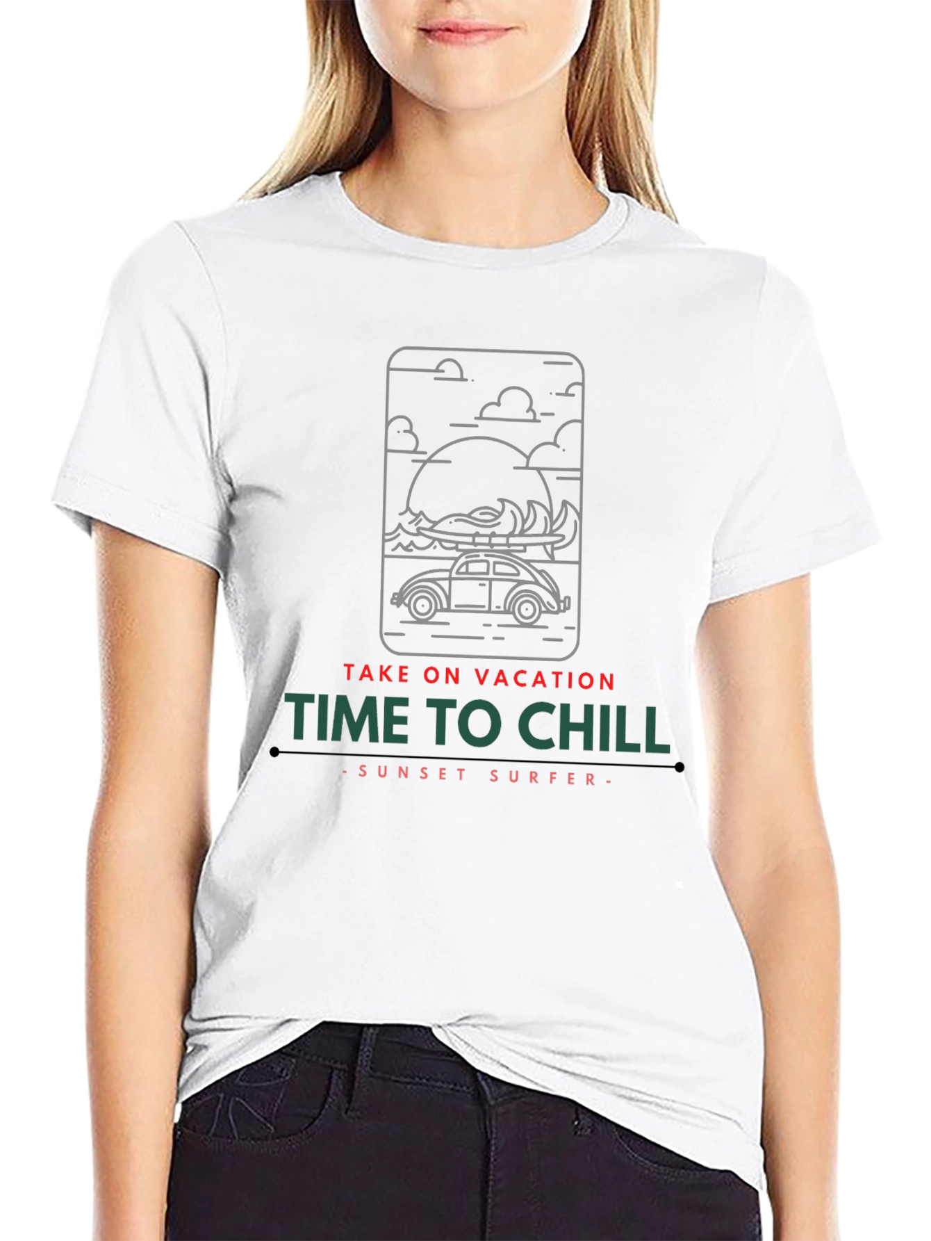 Sunset Surfer Tee - Time to Chill Vacation Shirt