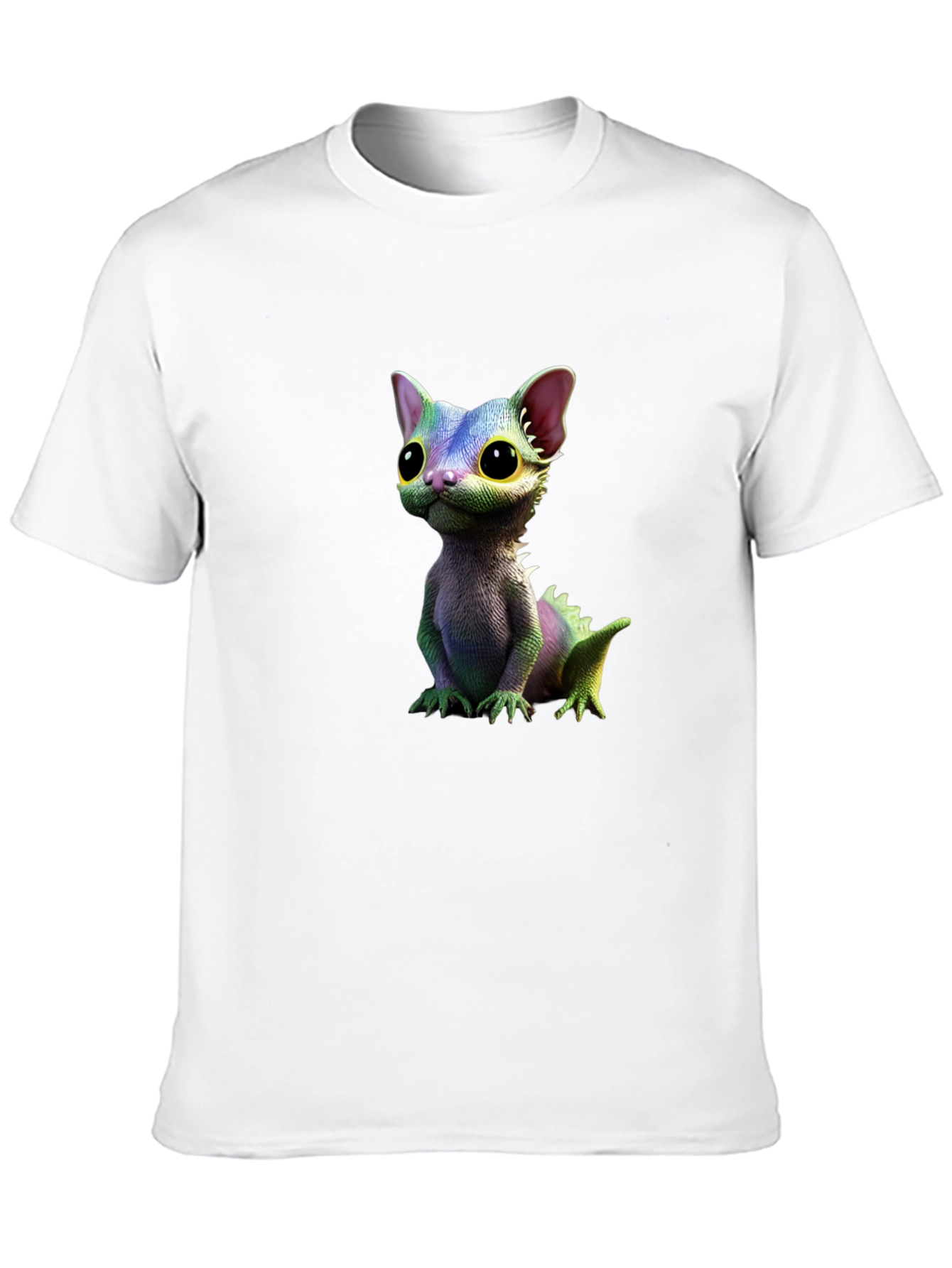 Cartoon Lizard Graphic Tee - Black T-Shirt