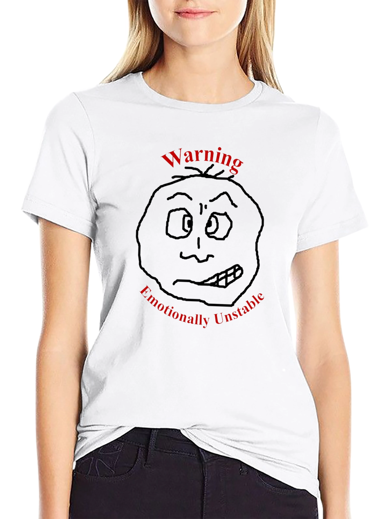 Warning: Emotionally Unstable Black T-Shirt