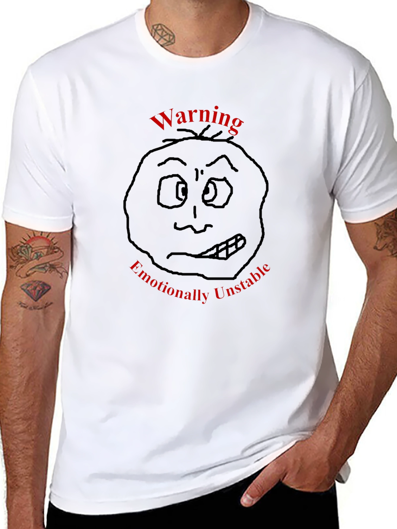 Warning: Emotionally Unstable Black T-Shirt
