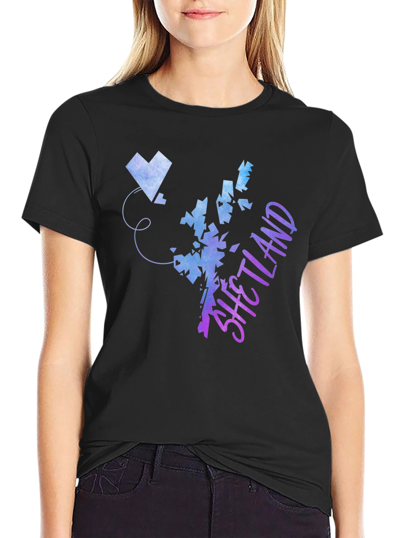 Shetland Islands Map T-Shirt - Gradient Design