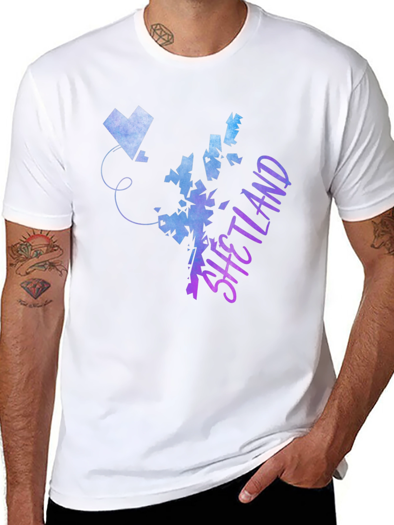 Shetland Islands Map T-Shirt - Gradient Design