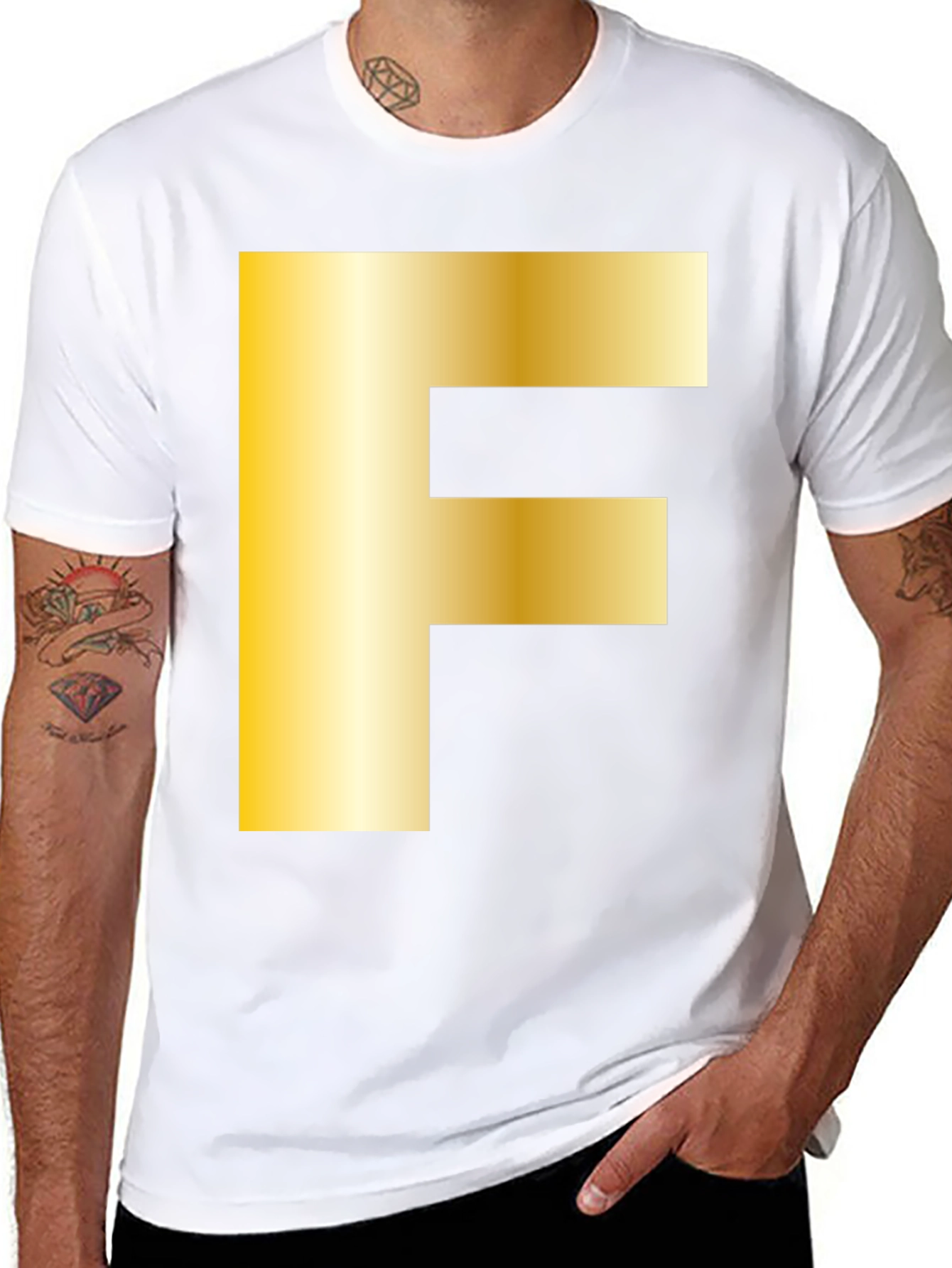 Golden F Graphic Black T-Shirt