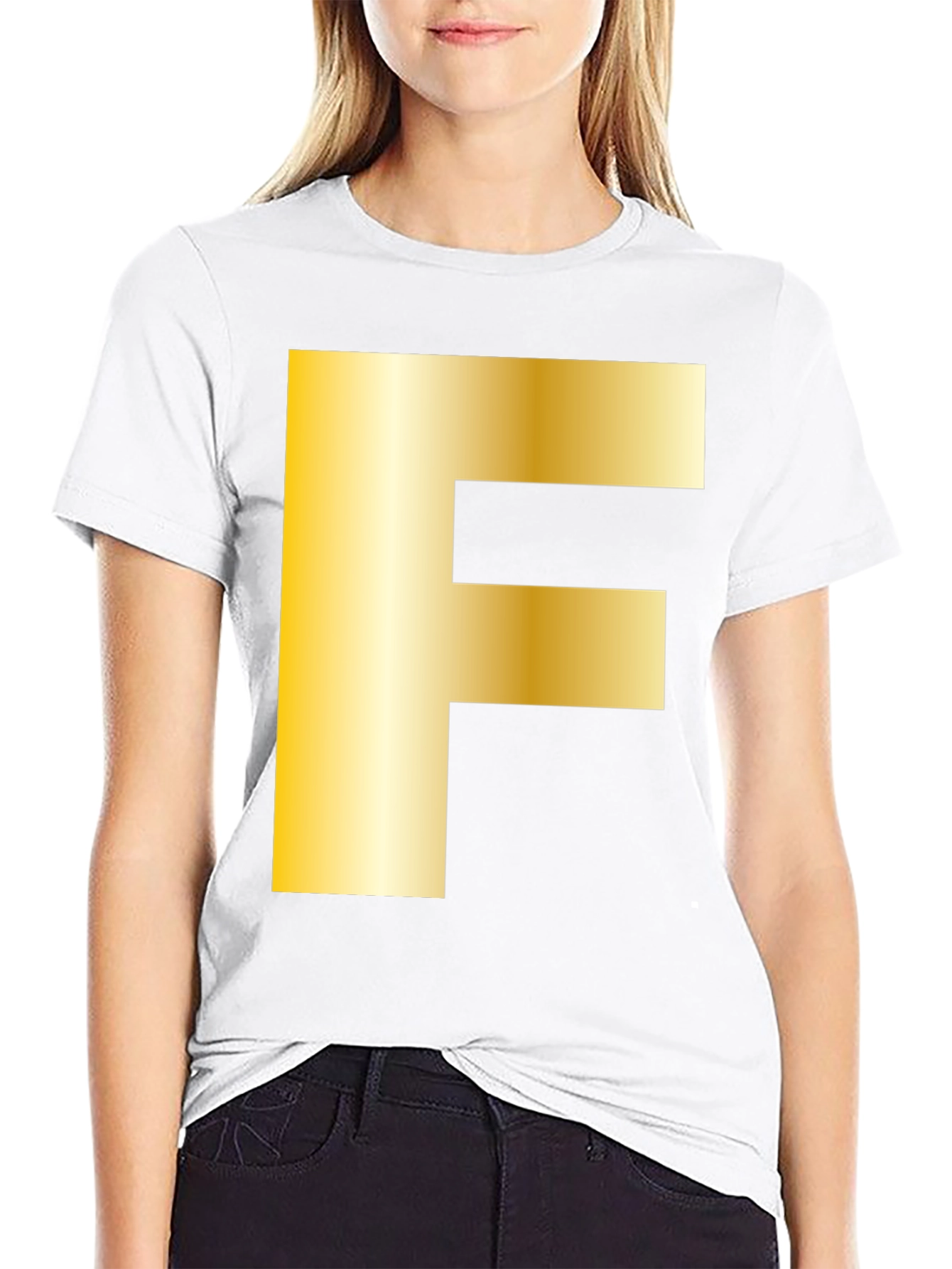 Golden F Graphic Black T-Shirt