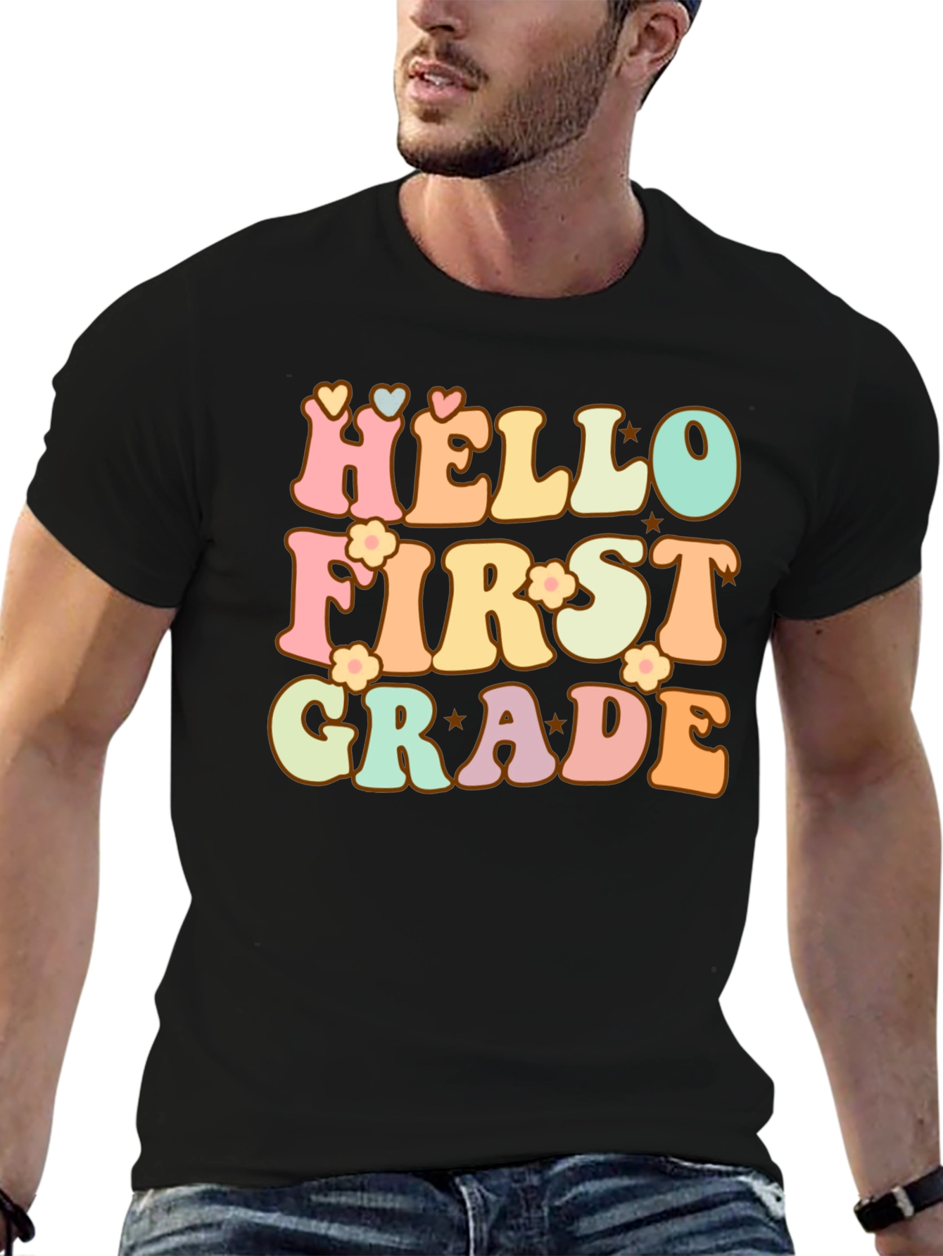 Hello First Grade Retro Graphic Tee