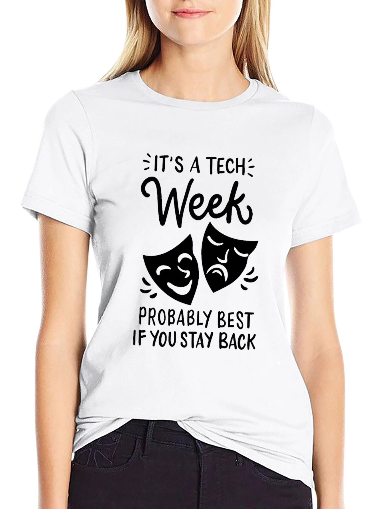 Tech Week Drama Masks Graphic T-Shirt