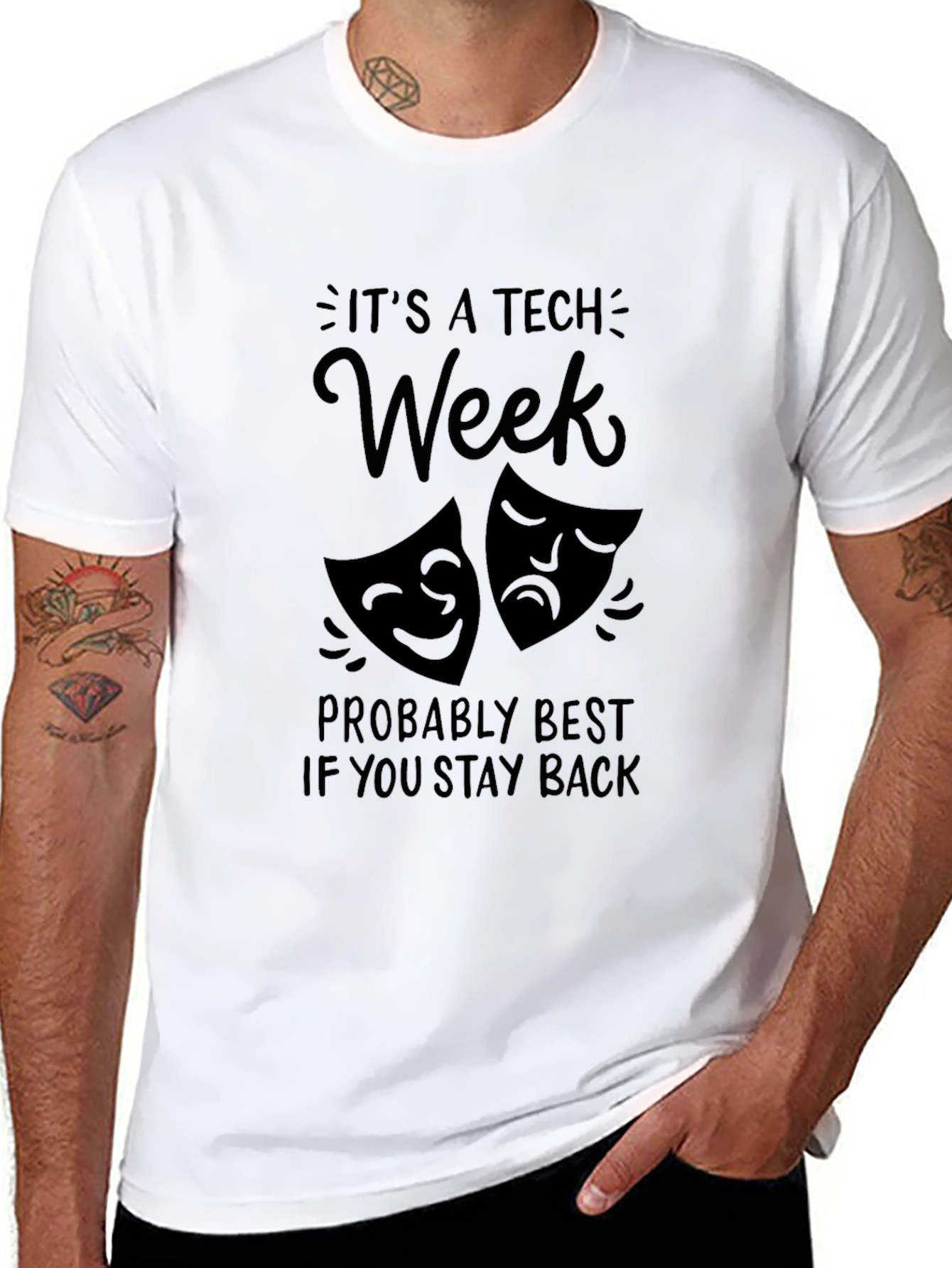 Tech Week Drama Masks Graphic T-Shirt