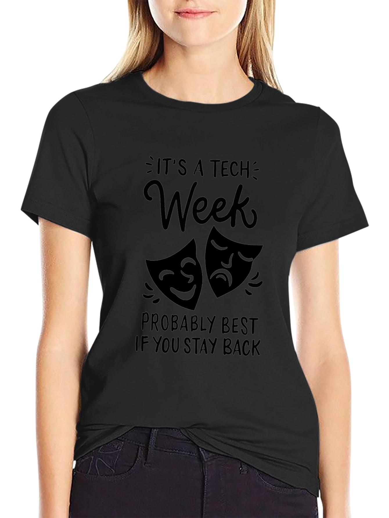 Tech Week Drama Masks Graphic T-Shirt