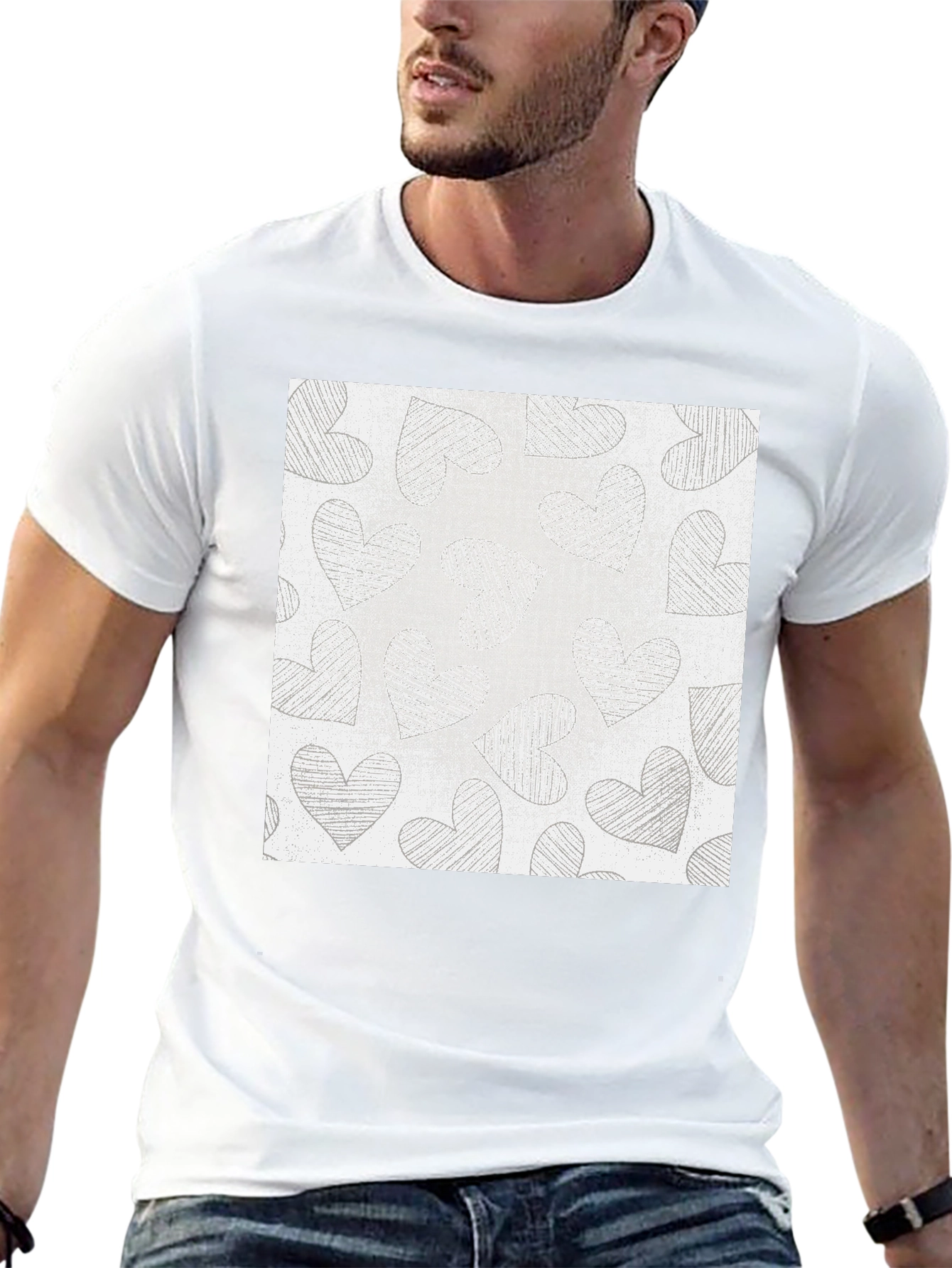 Heart Scribble Tee - Black Casual Comfort
