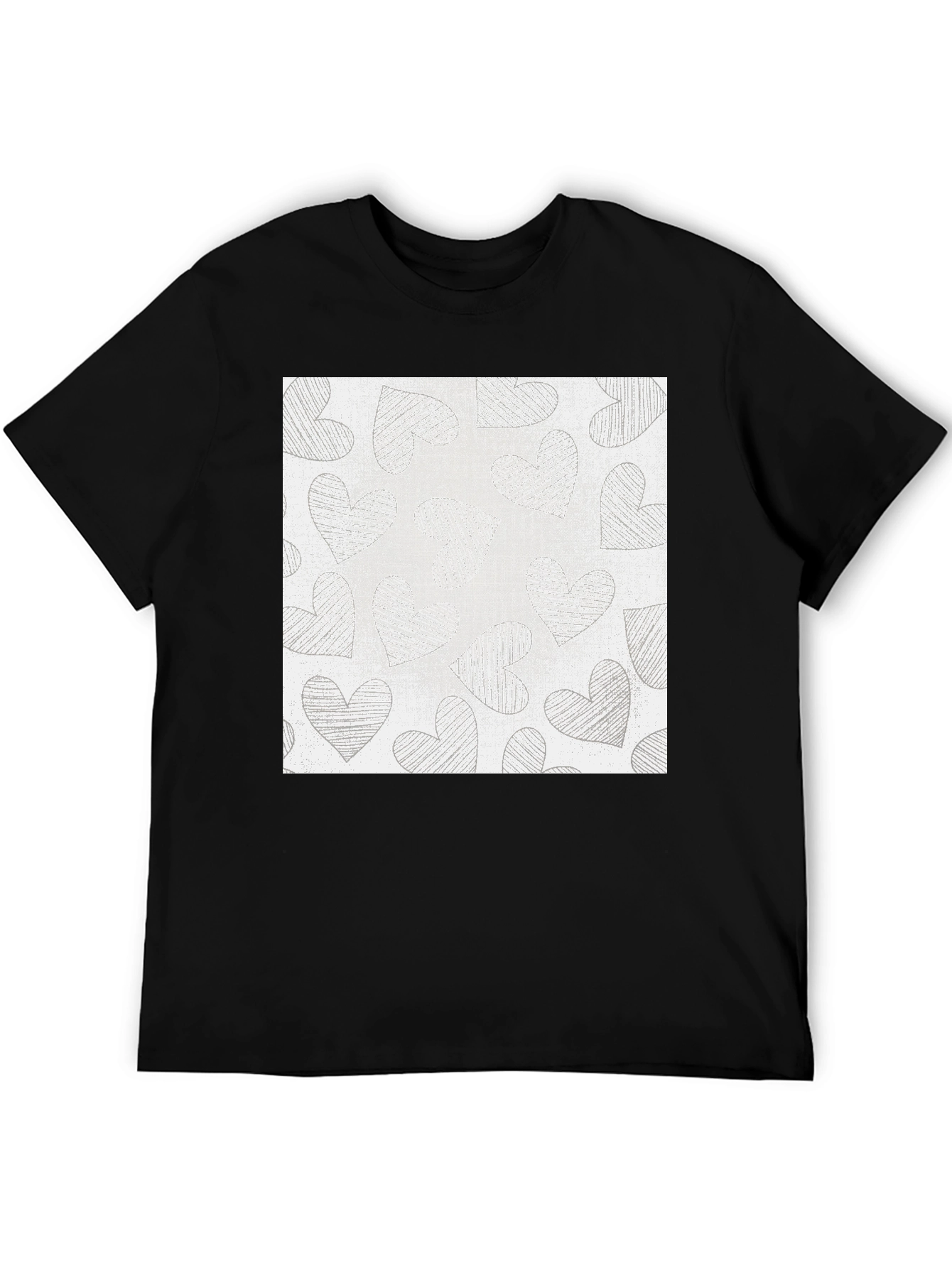 Heart Scribble Tee - Black Casual Comfort