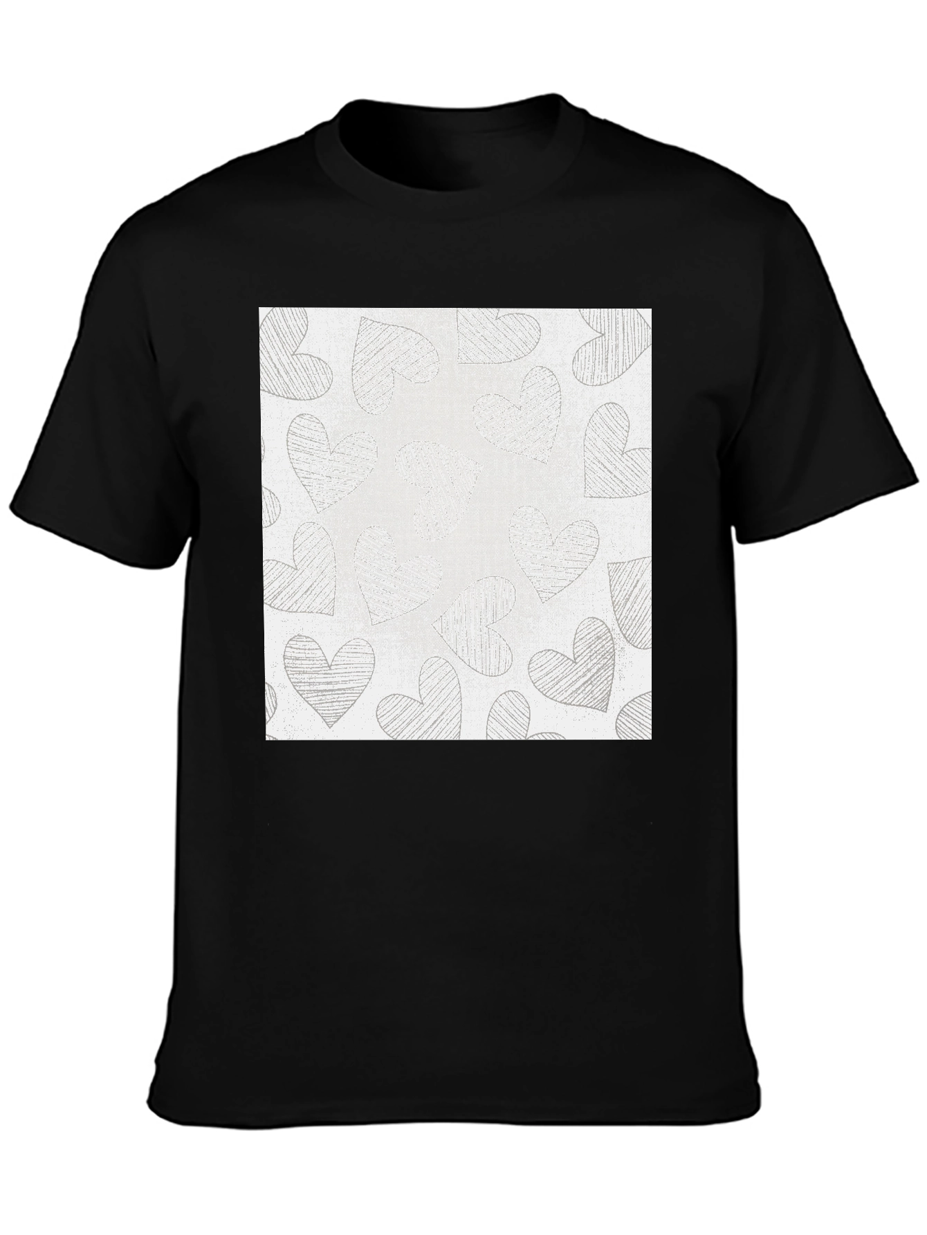 Heart Scribble Tee - Black Casual Comfort