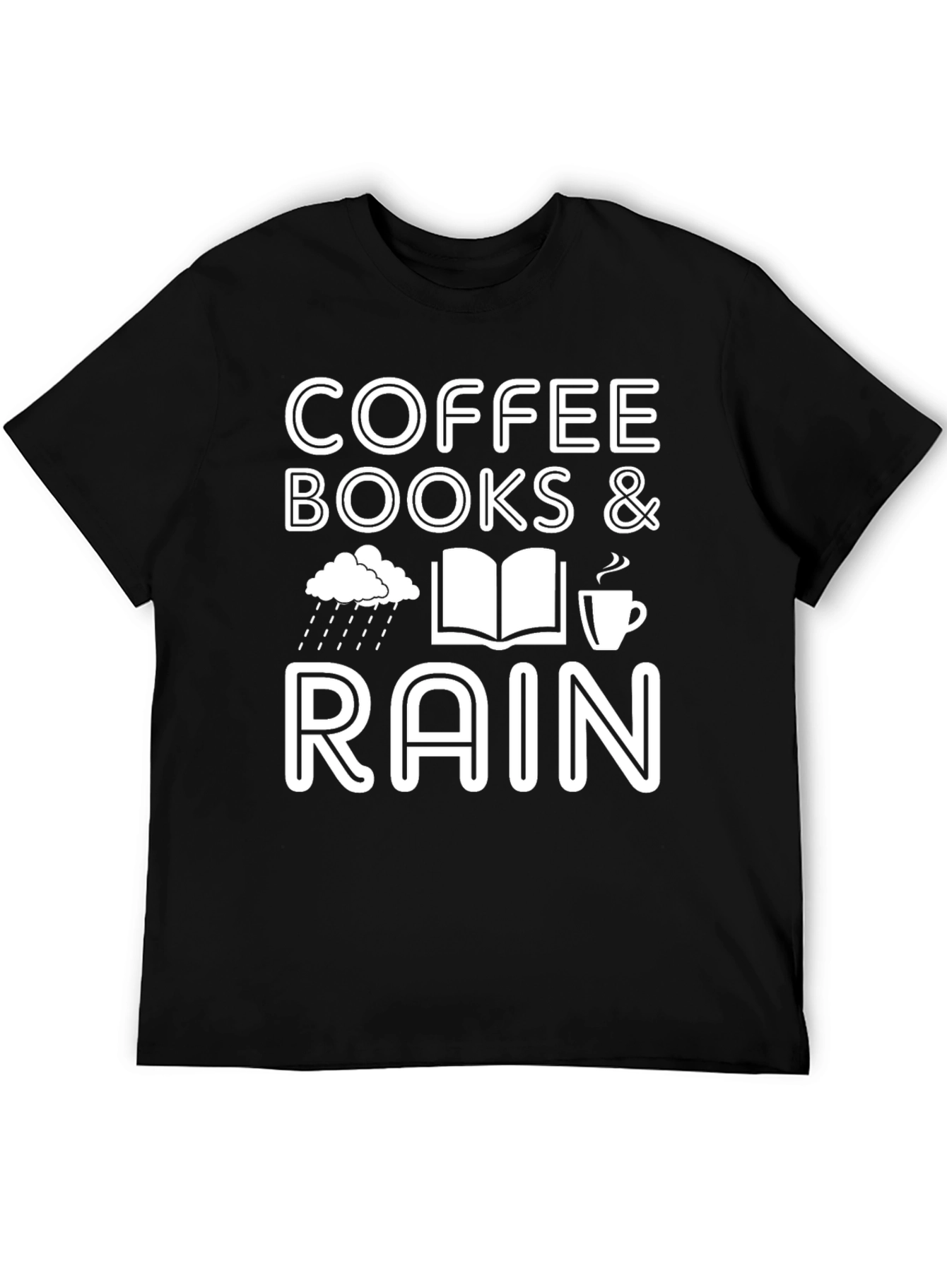 Coffee Books & Rain Graphic T-Shirt