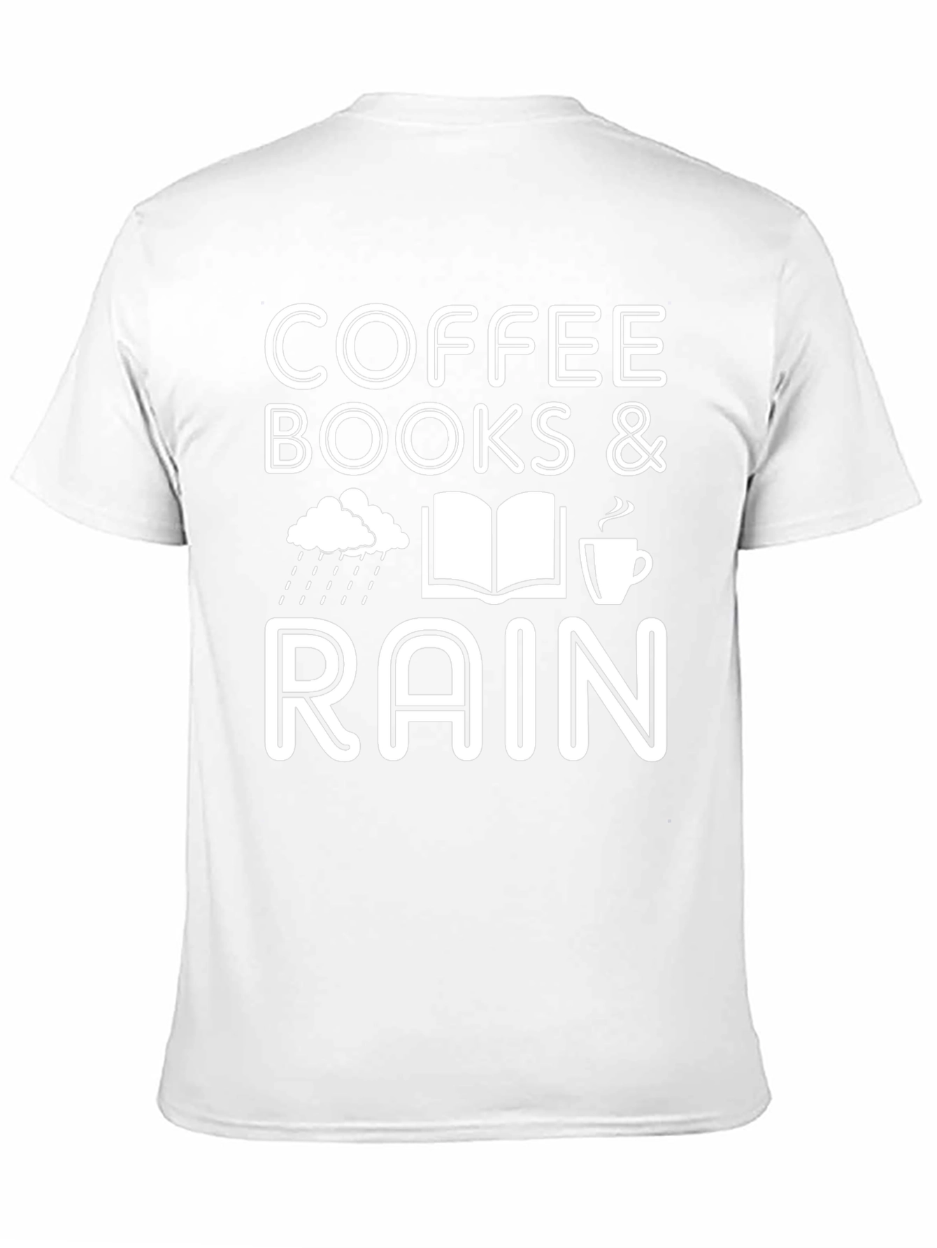 Coffee Books & Rain Graphic T-Shirt