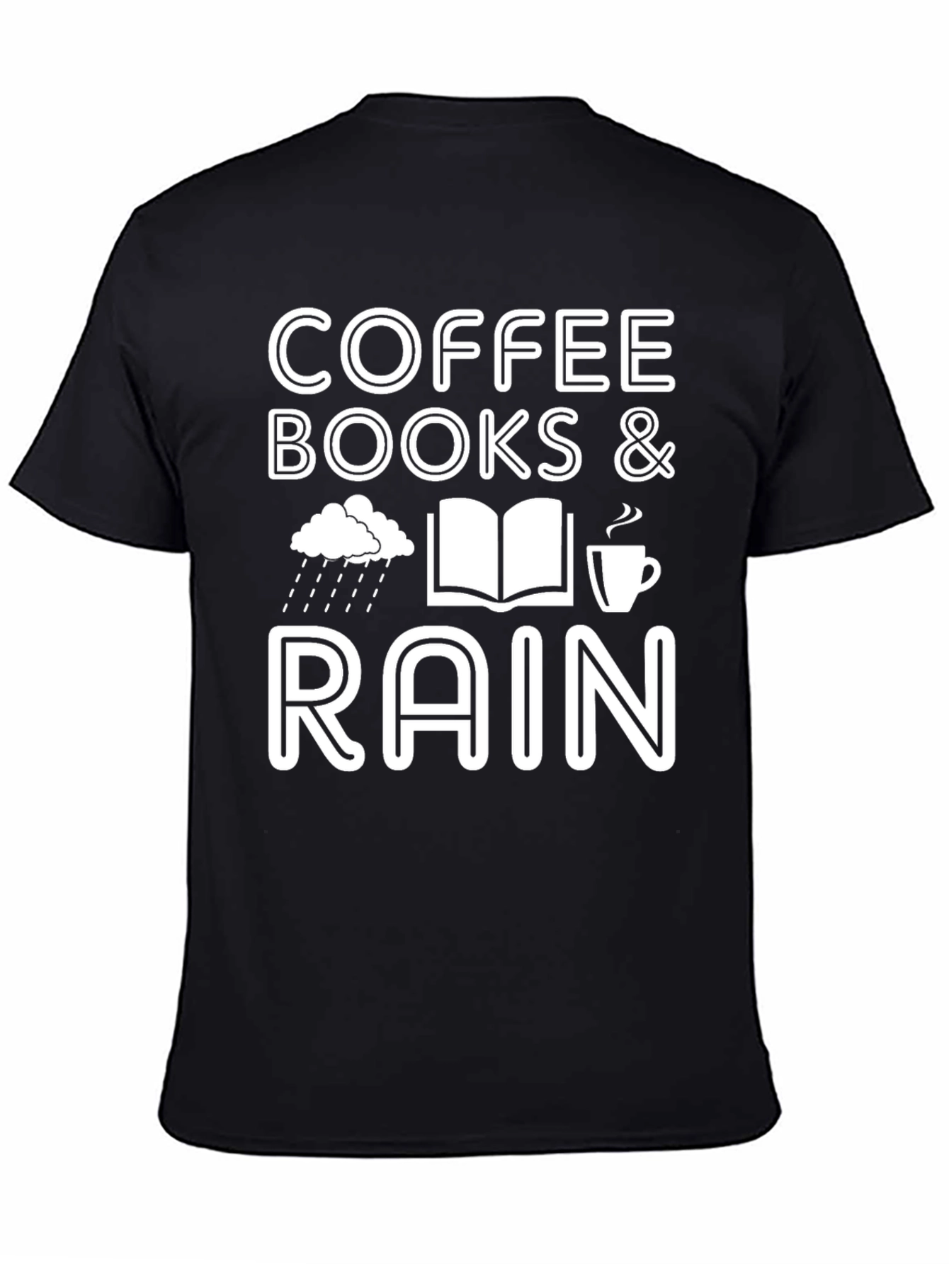 Coffee Books & Rain Graphic T-Shirt