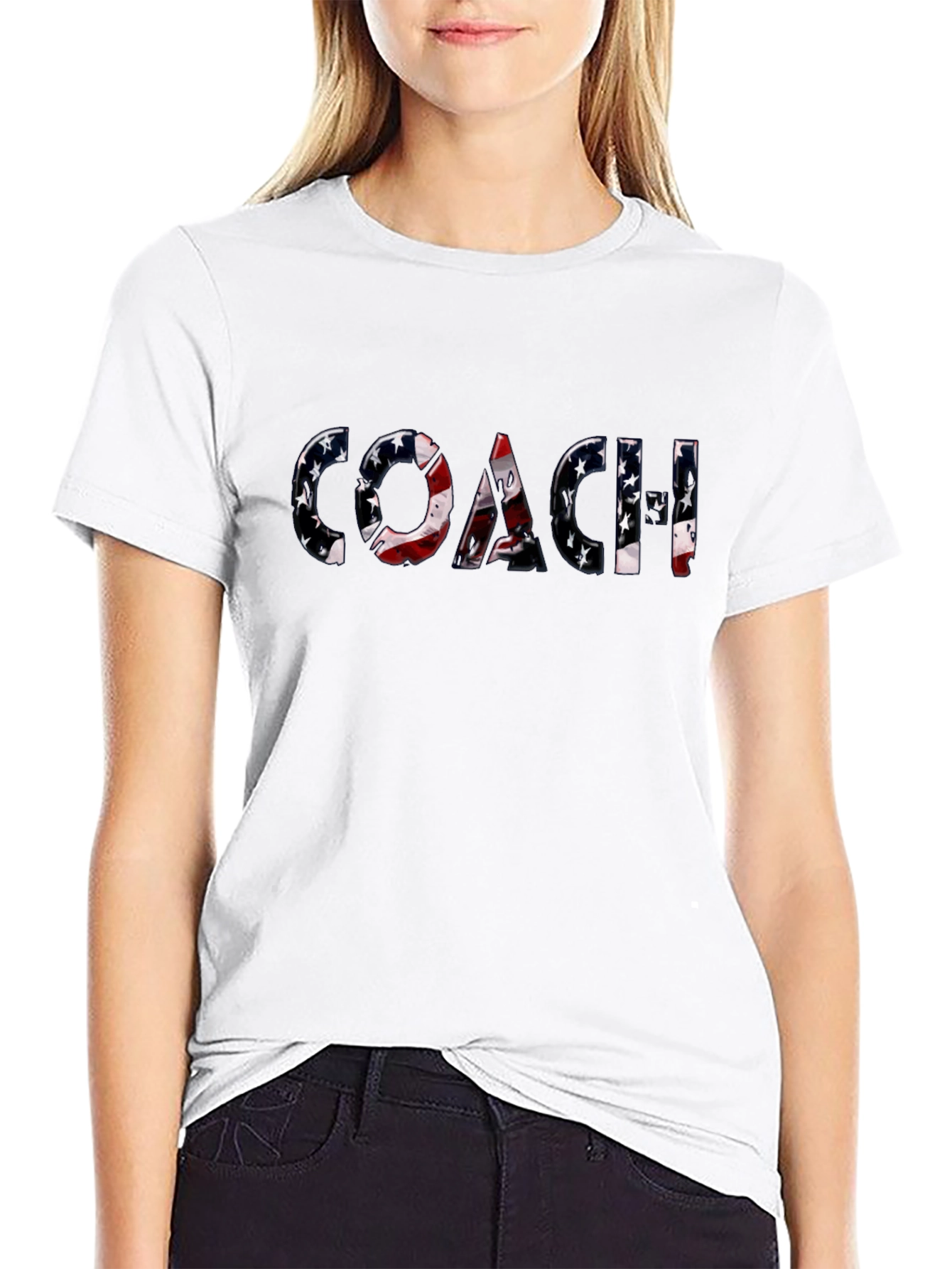 Patriotic Coach T-Shirt - American Flag Design
