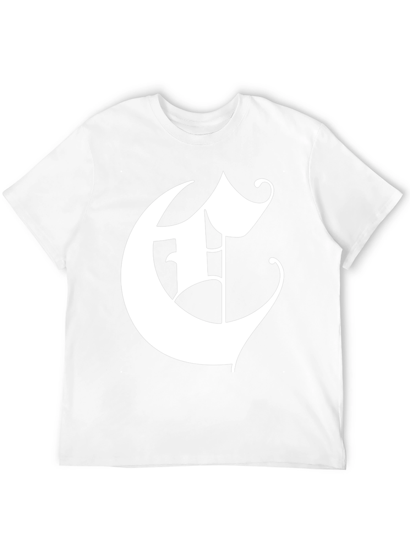 Bold Initial E Graphic Tee - Black Cotton Blend