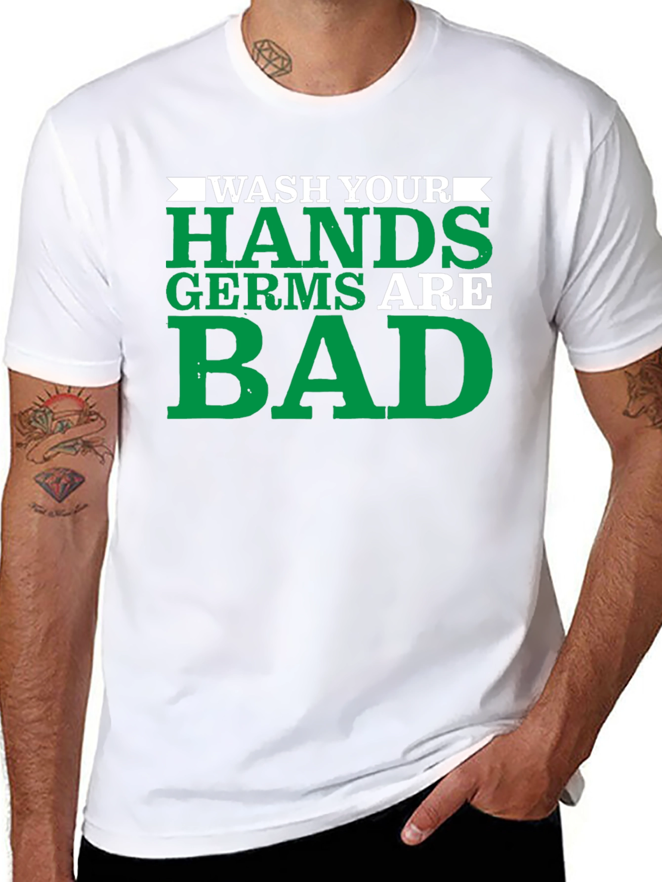 Wash Your Hands Germs Are Bad Graphic T-Shirt