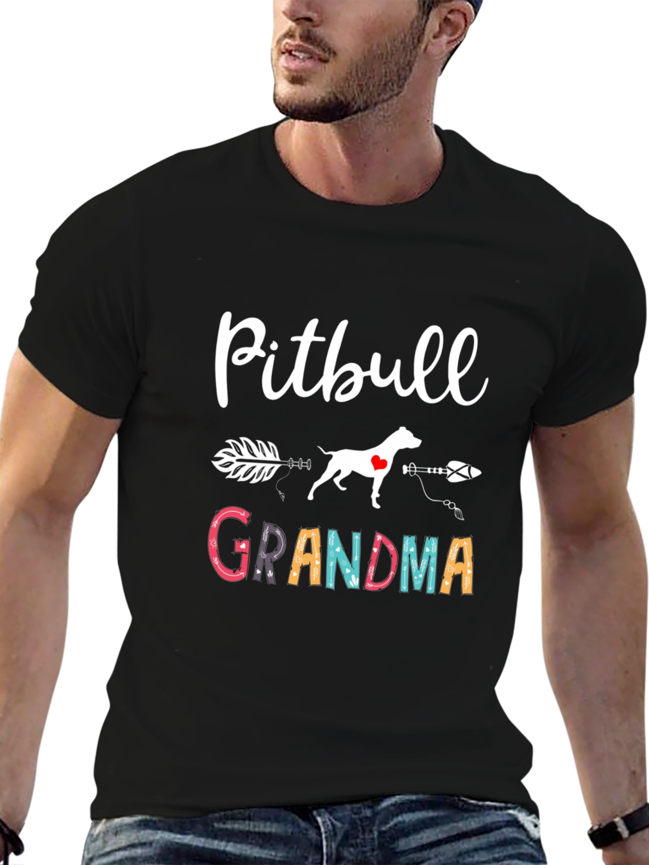 Pitbull Grandma Graphic Tee - Dog Lover Shirt
