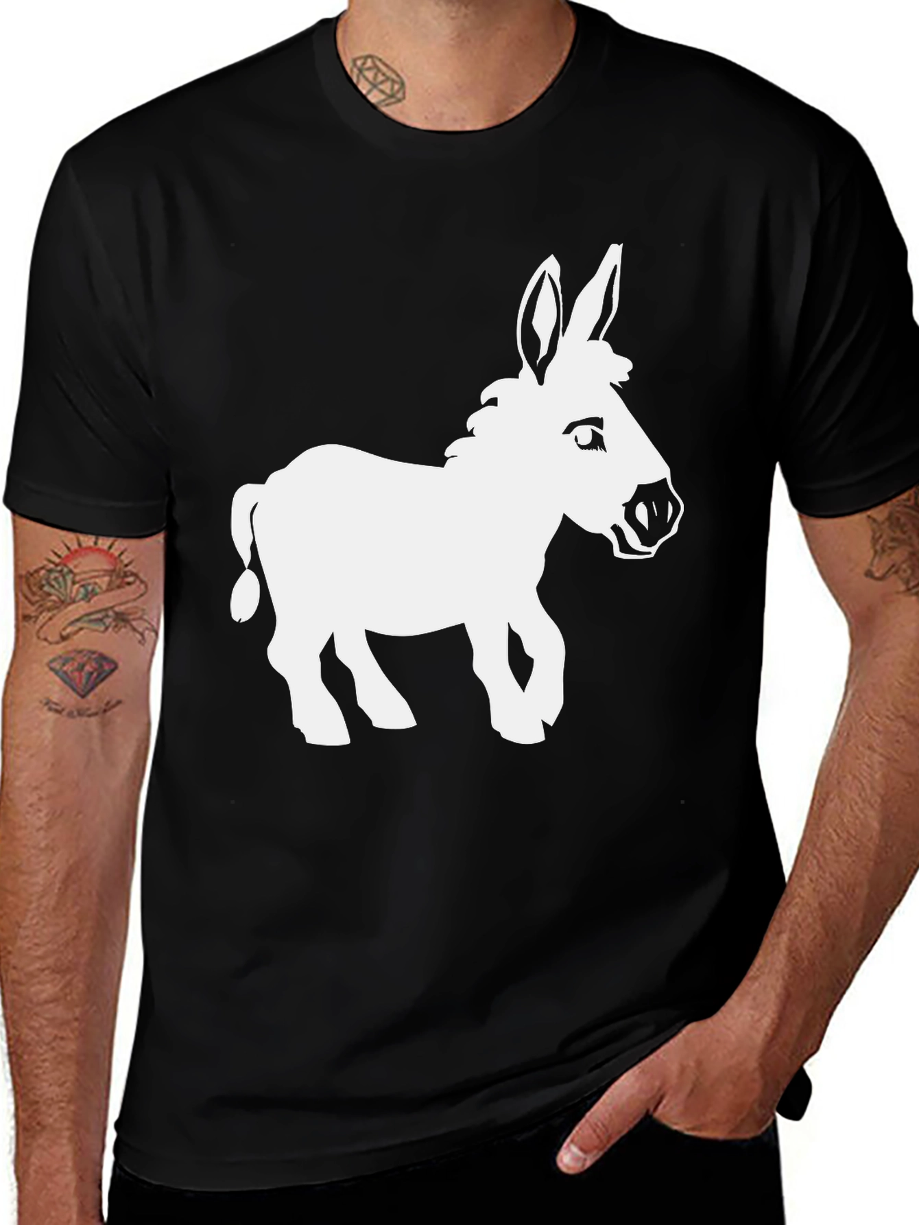 Funny Donkey Graphic Tee - Black T-Shirt