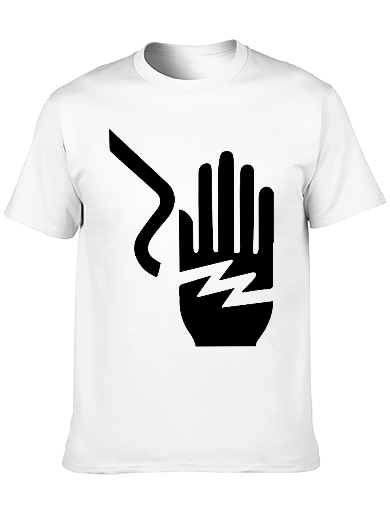 Electric Shock Hand Graphic Print T-Shirt