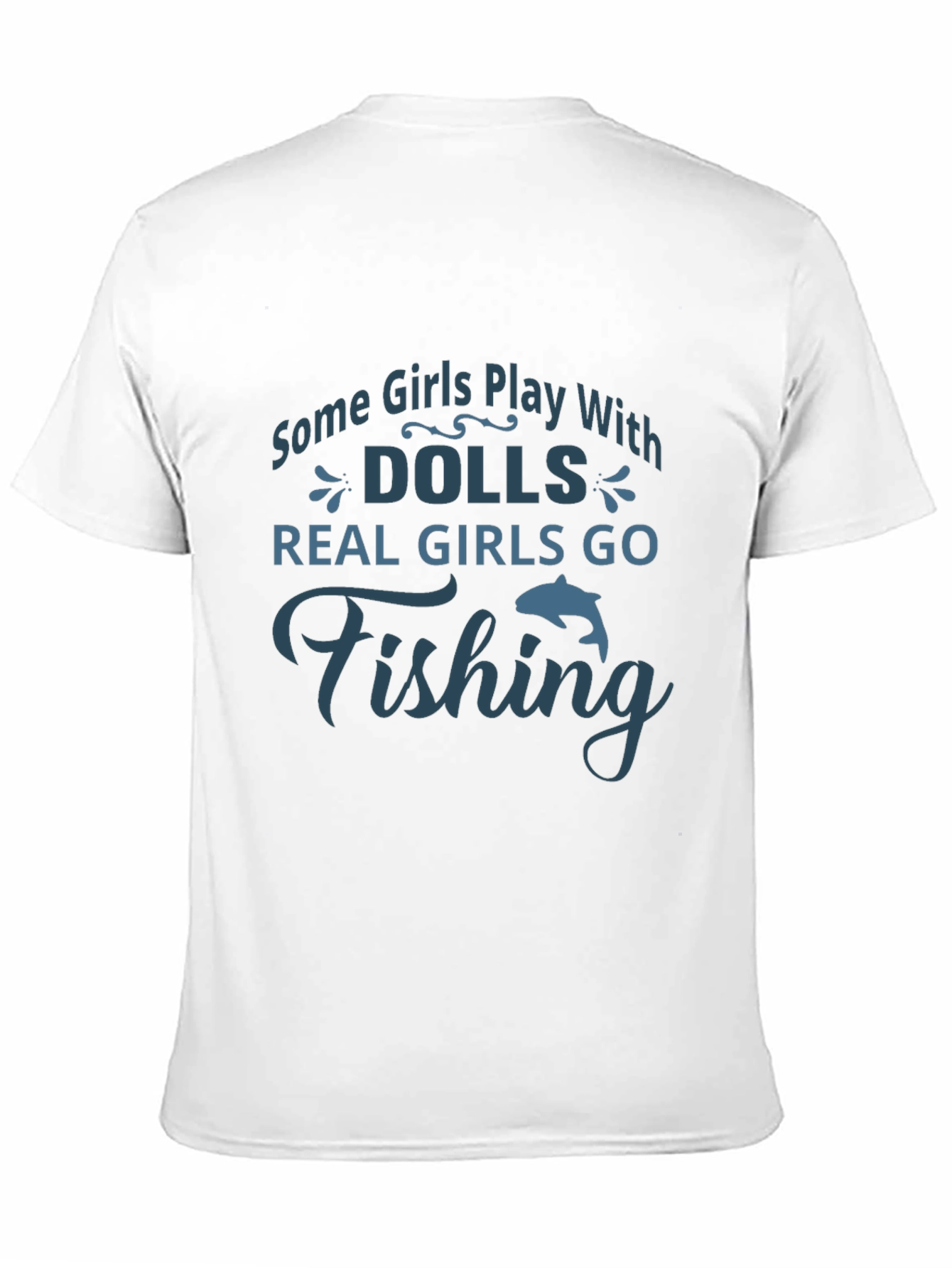 Fishing Girls Graphic Tee - Black Cotton T-Shirt