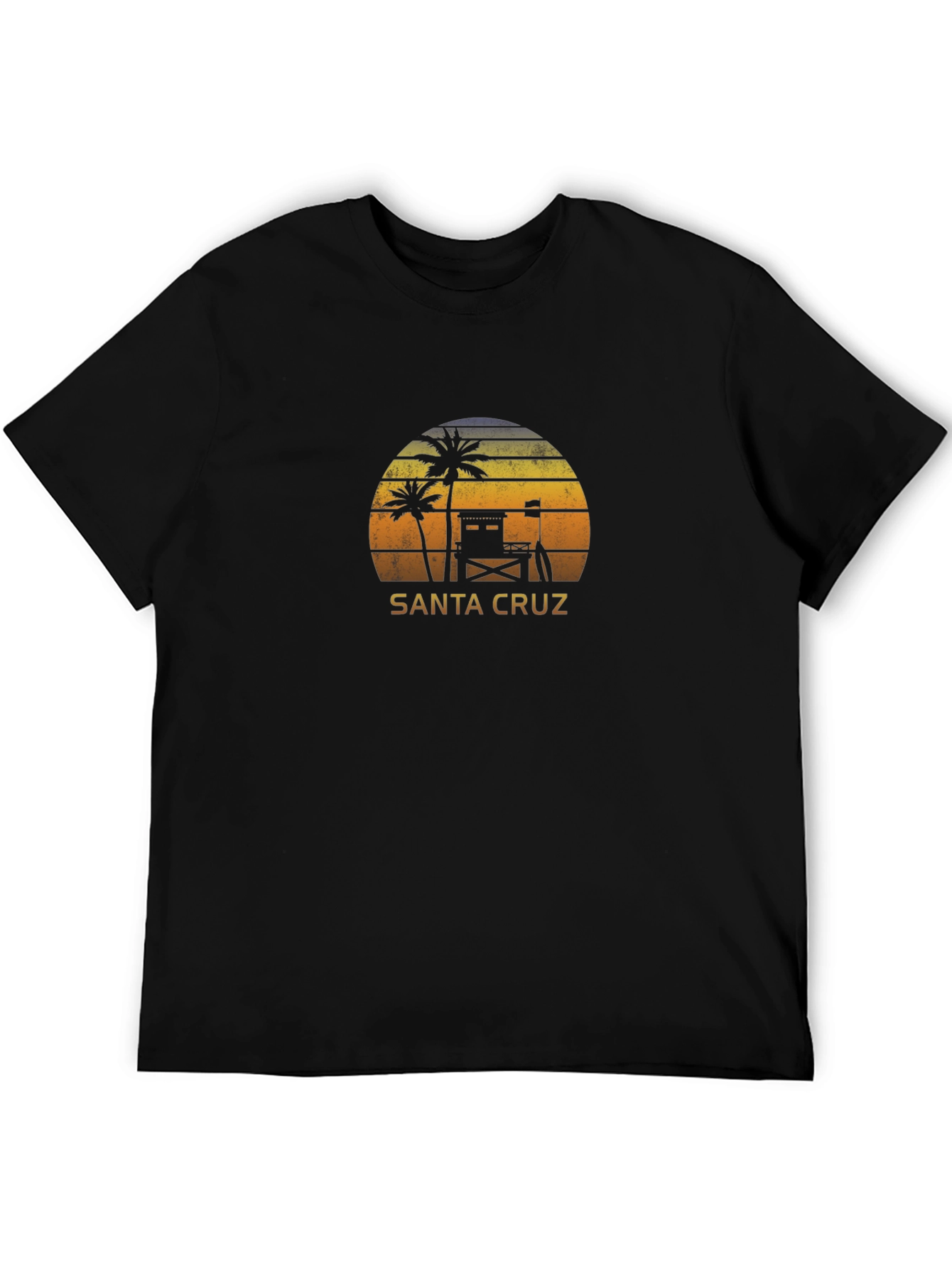 Santa Cruz Beach Sunset Graphic Tee - Black
