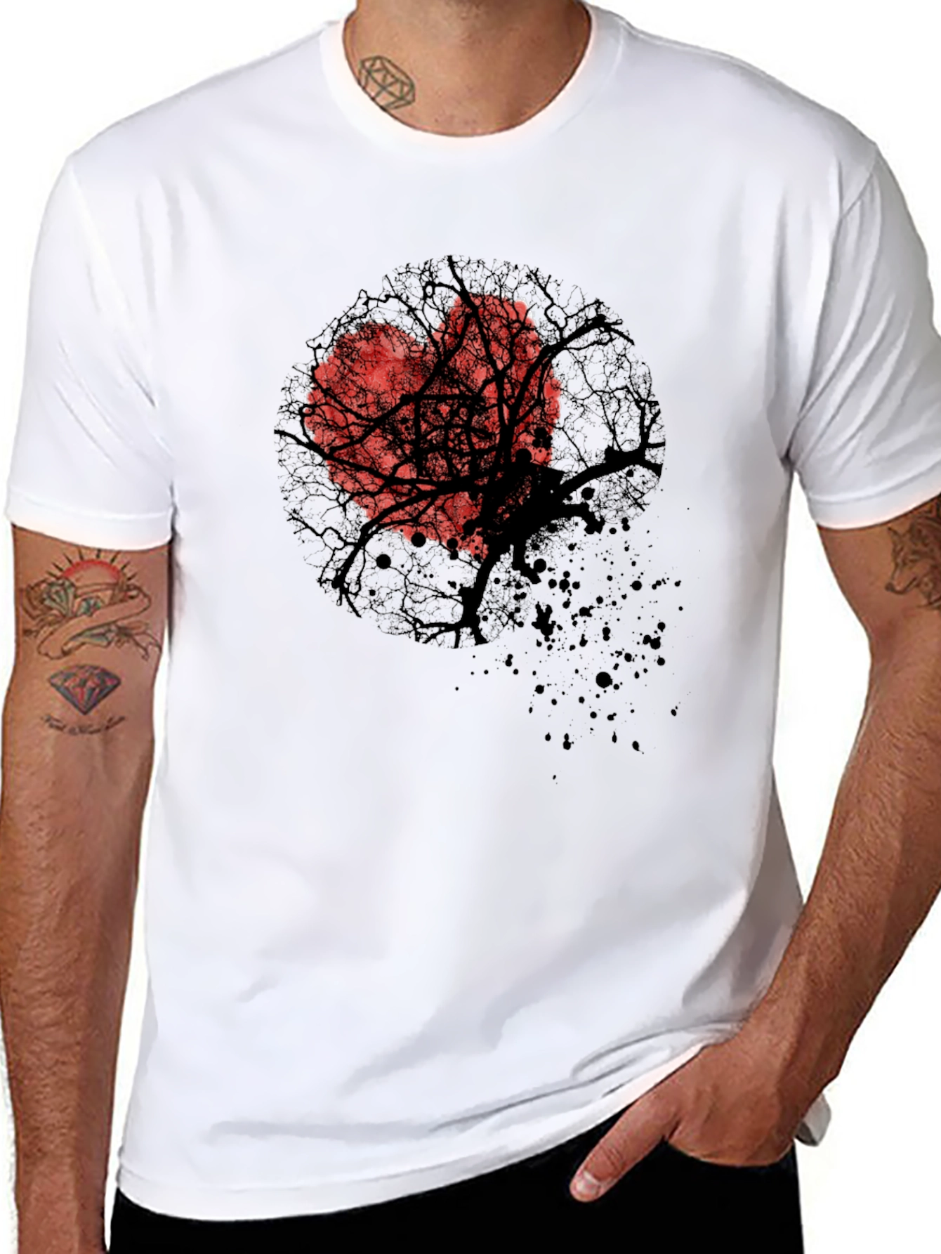 Heart Tree Graphic Tee - Trendy Casual Style