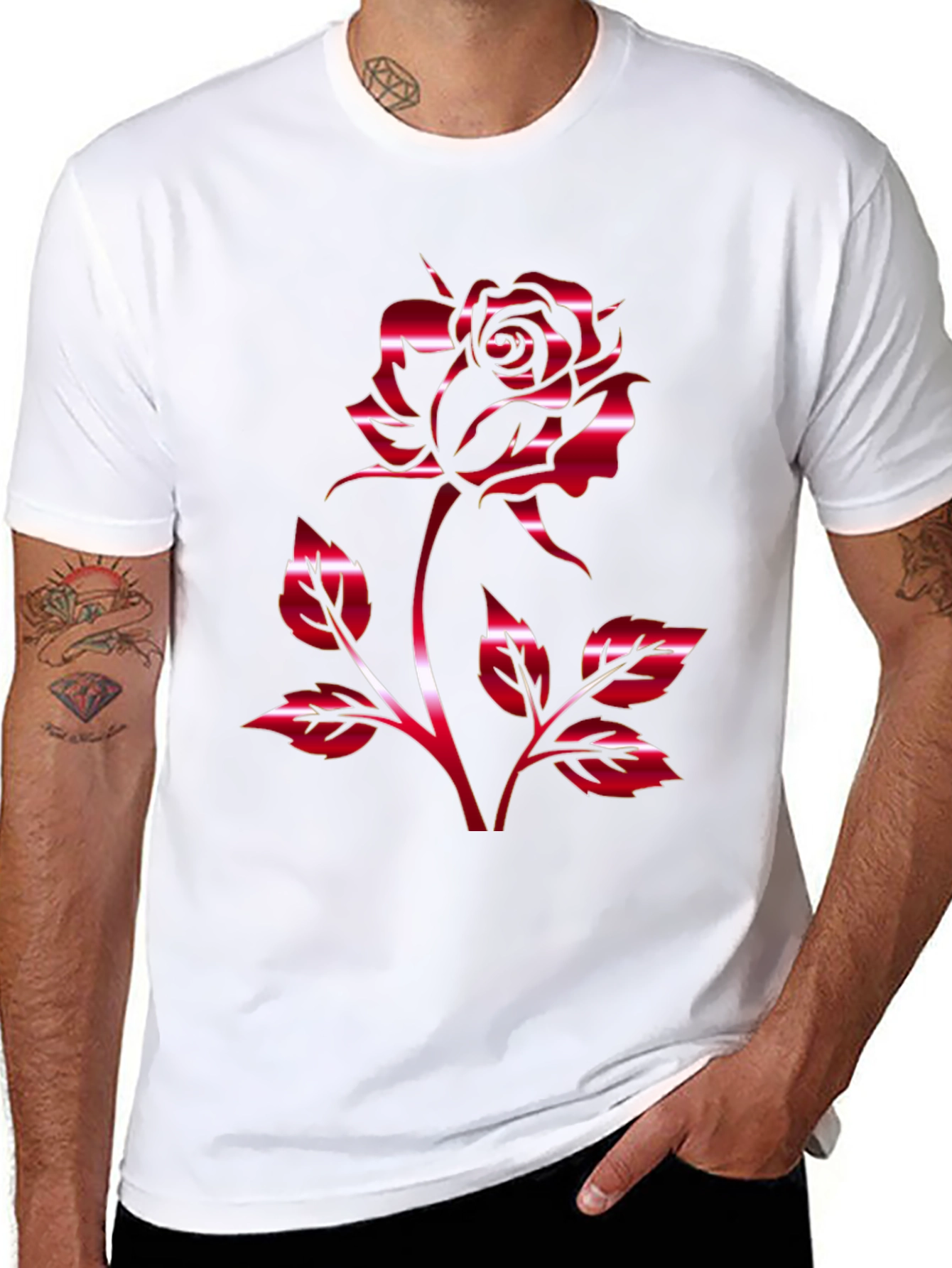 Bold Rose Graphic Tee - Stylish Floral Design